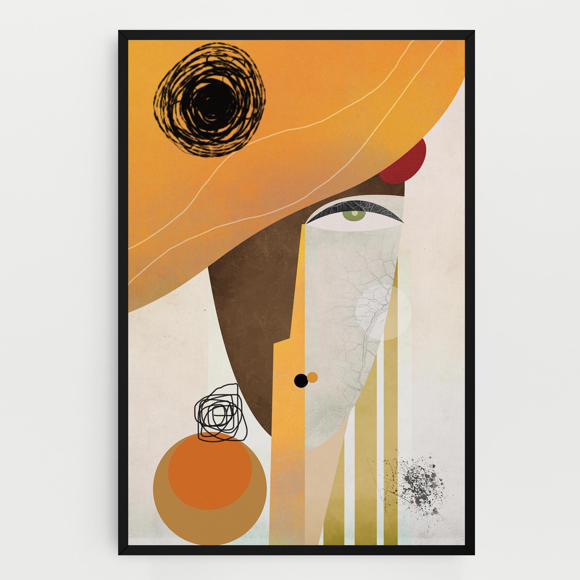 Leinwandbild Abstract Orange Face mockup 0