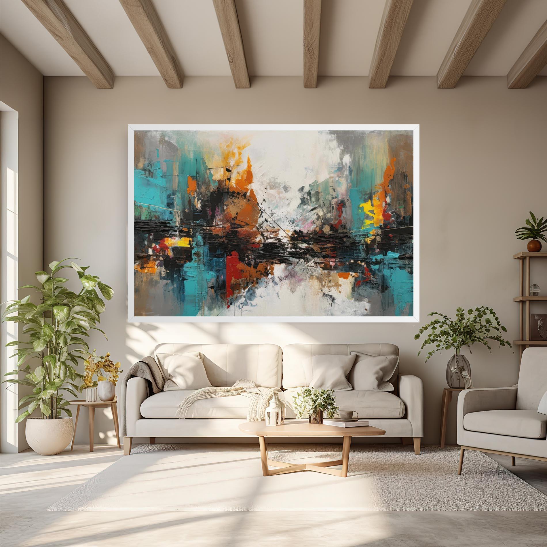 Leinwandbild Abstract City Painting mockup 6
