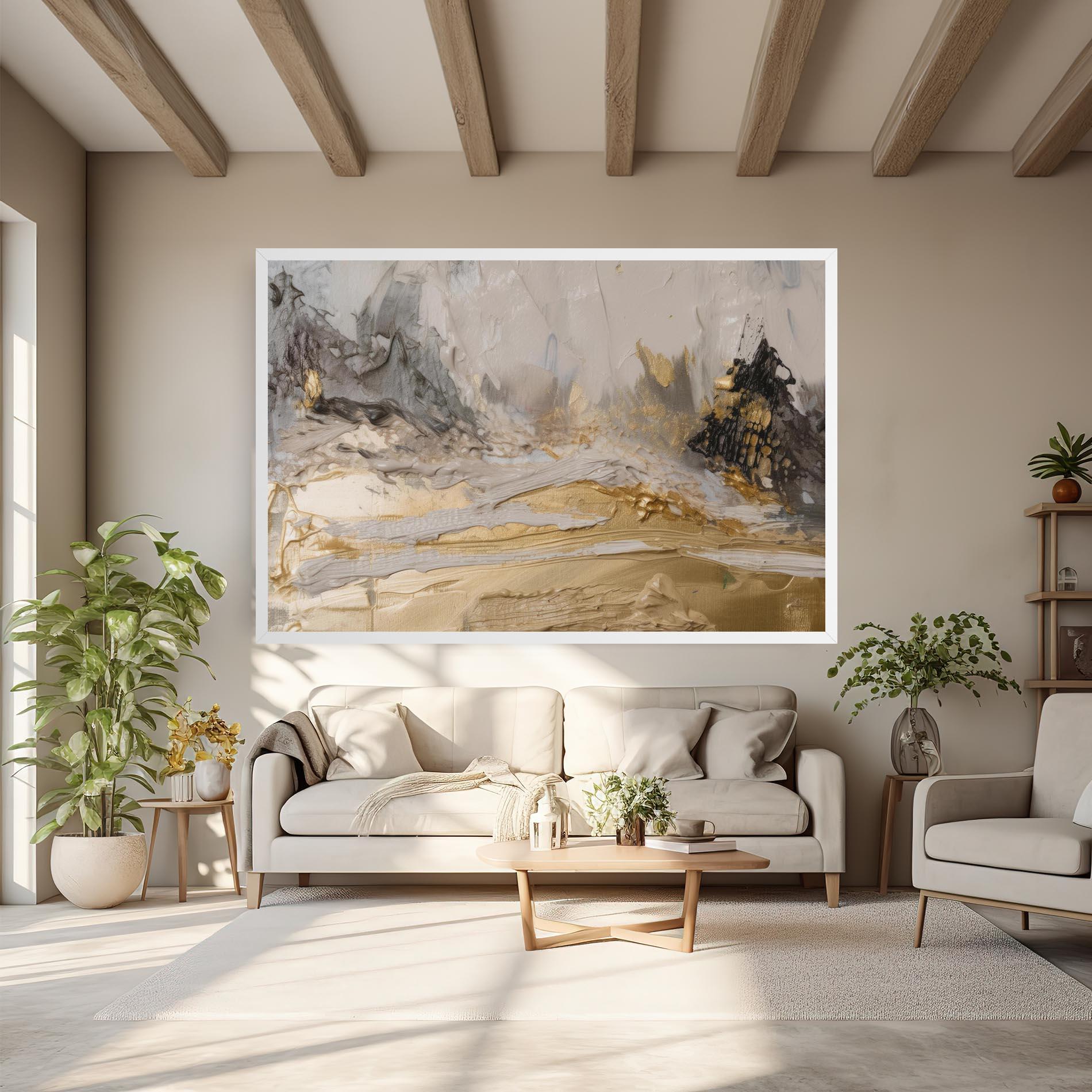 Leinwandbild Abstract White Waves mockup 6