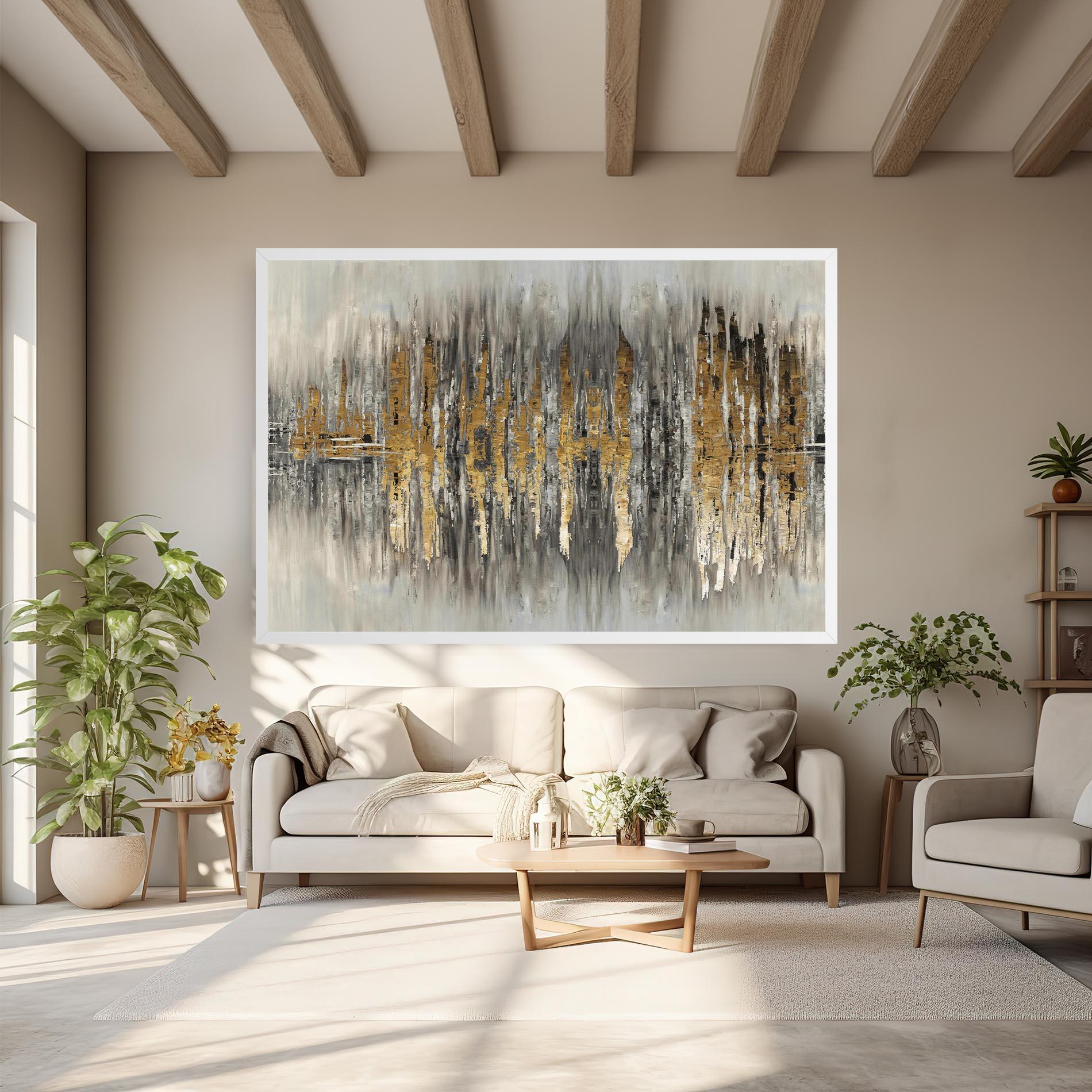 Leinwandbild Acrylic Silver Paint mockup 6