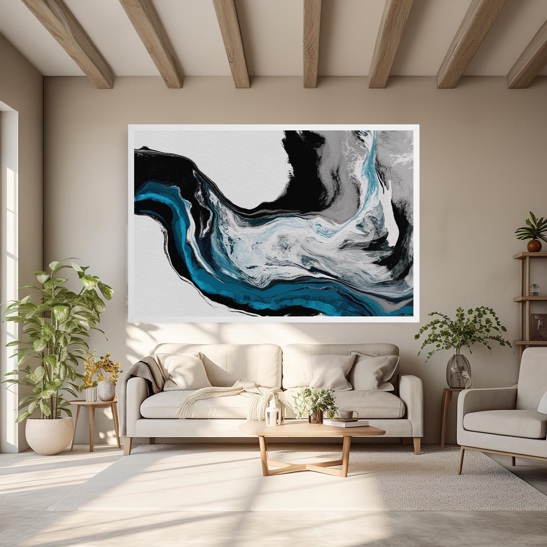 Leinwandbild Beautiful Abstract Wave mockup 6