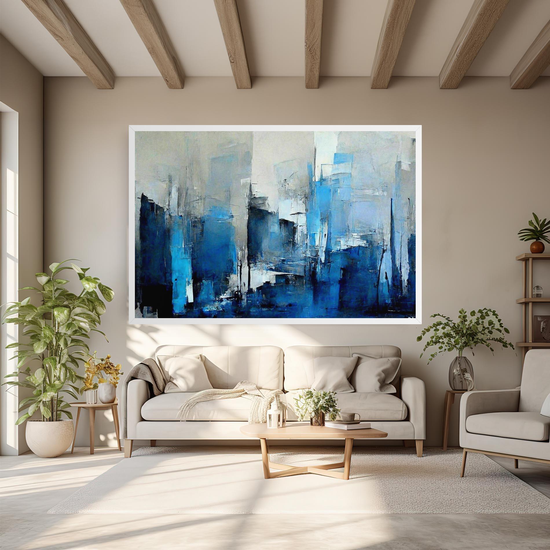 Leinwandbild Blue Gray Color mockup 6