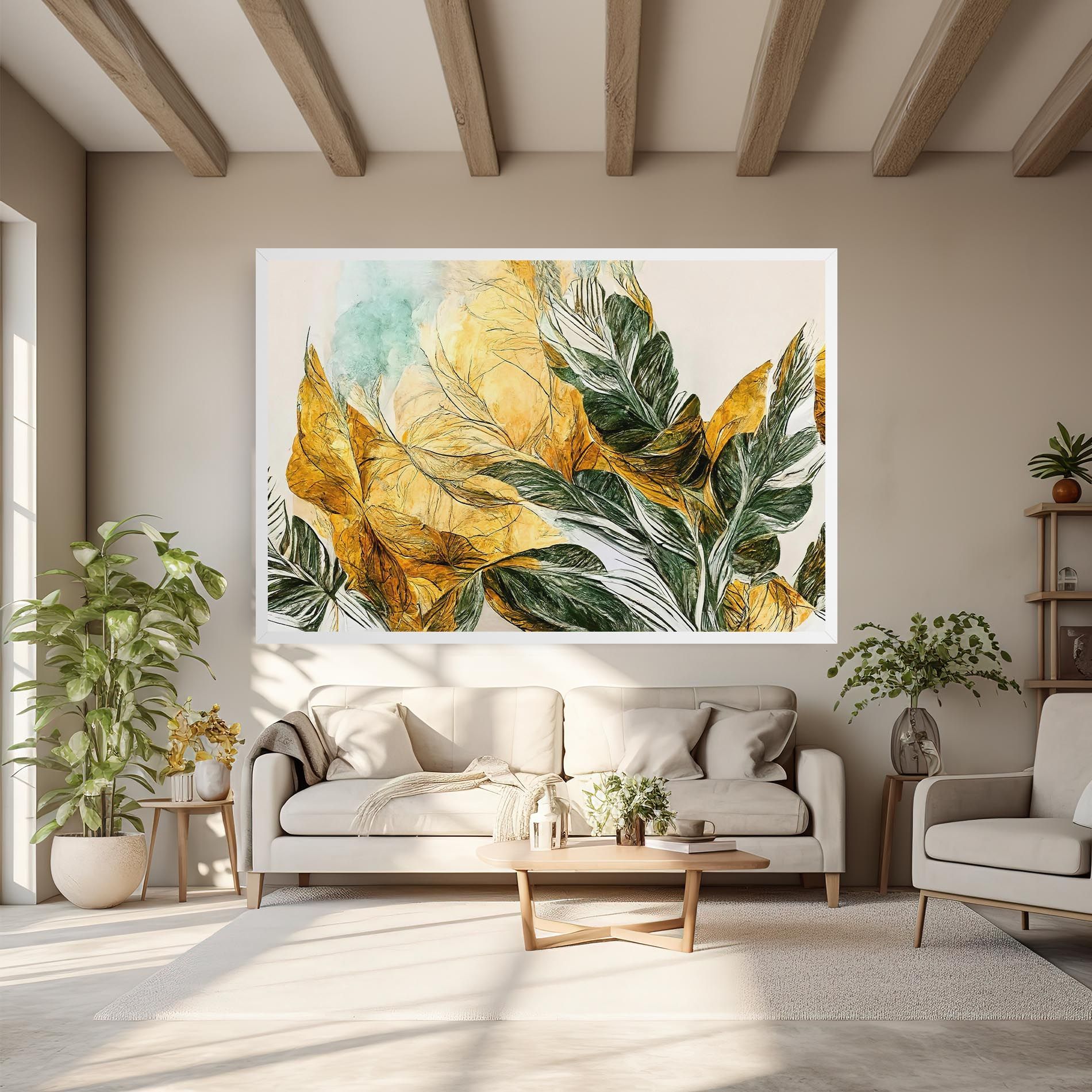 Gold And Green Leafes mockup 6