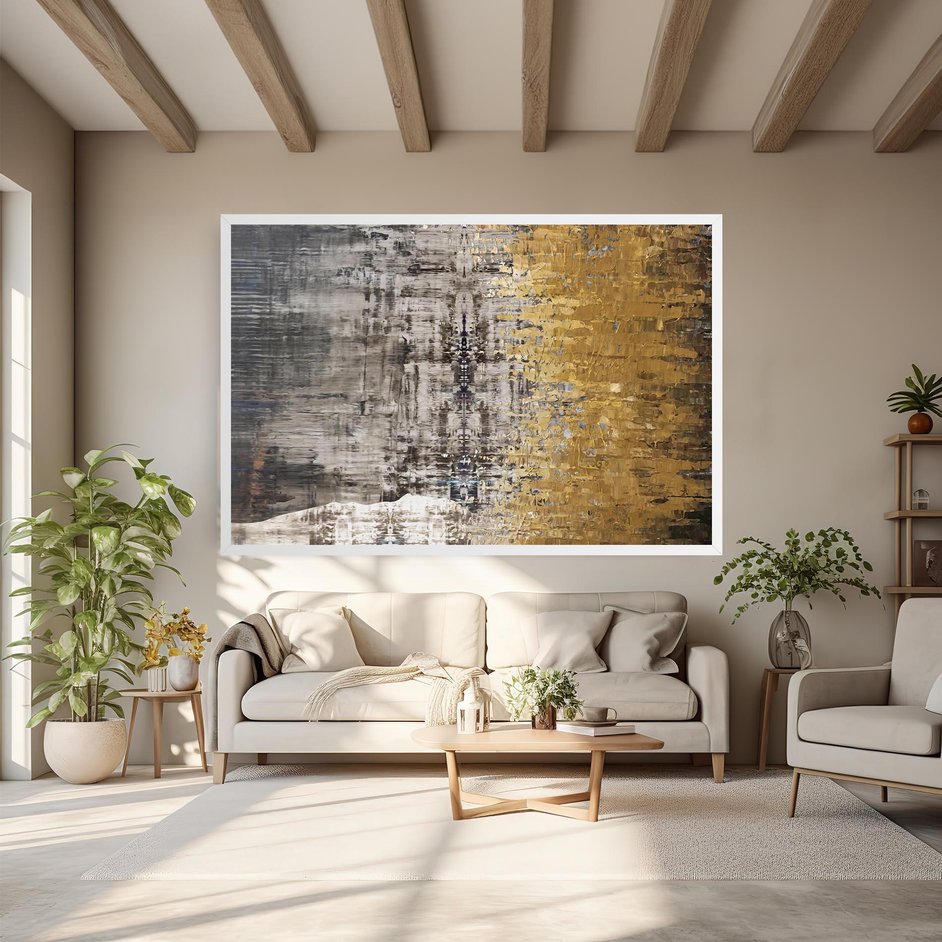 Leinwandbild Gold Oil Paint mockup 6