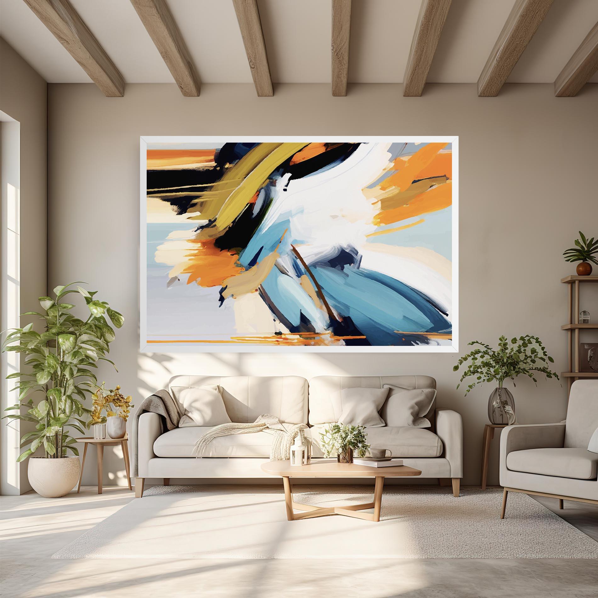 Leinwandbild Orange Blue Art mockup 6