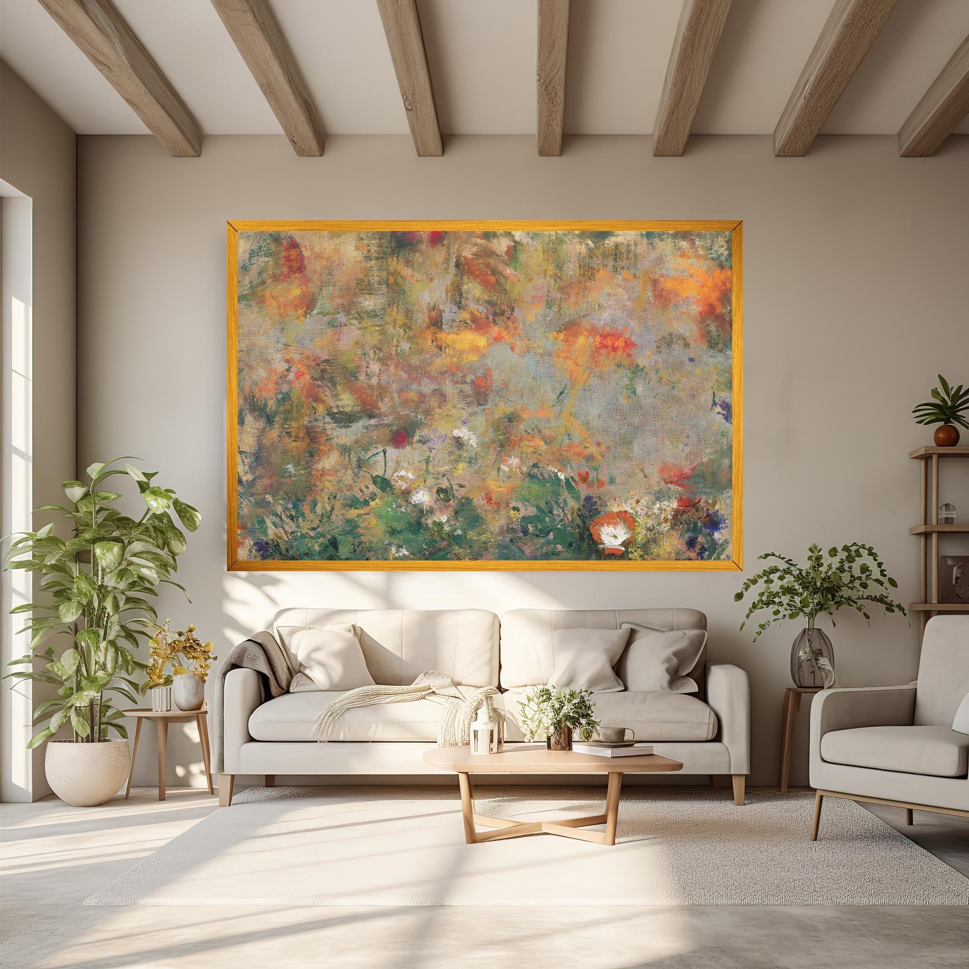 Leinwandbild Abstract Flowers mockup 6