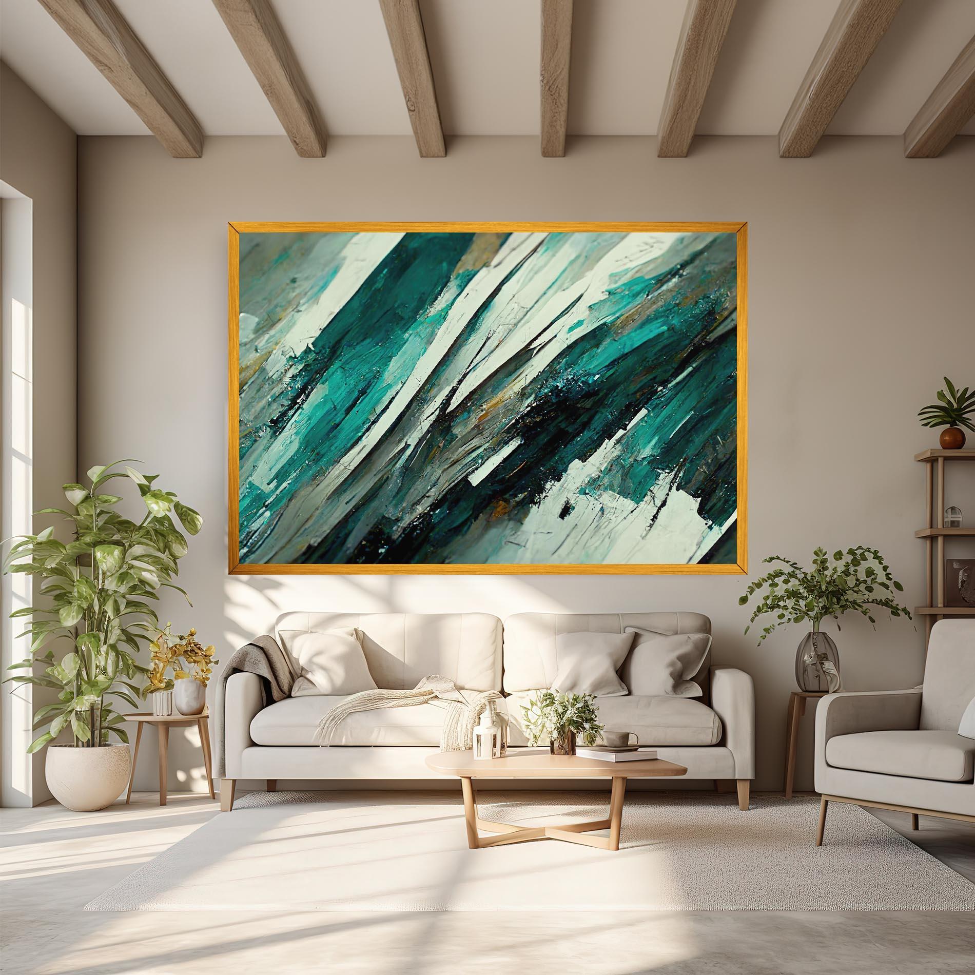 Leinwandbild Abstract Green Artwork mockup 6