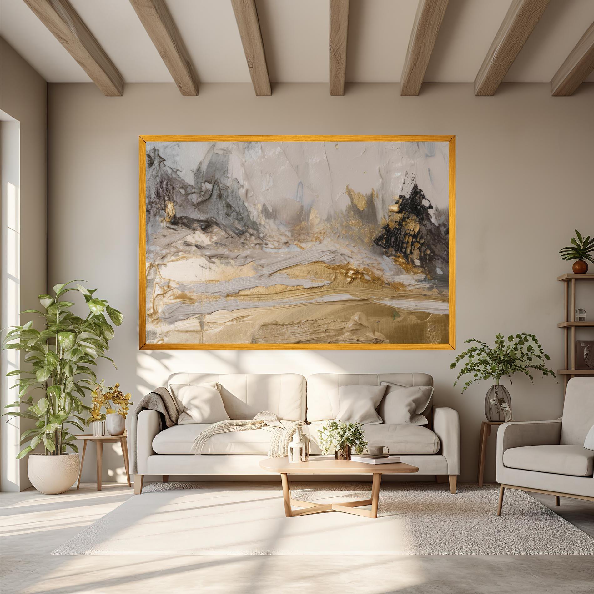 Leinwandbild Abstract White Waves mockup 6