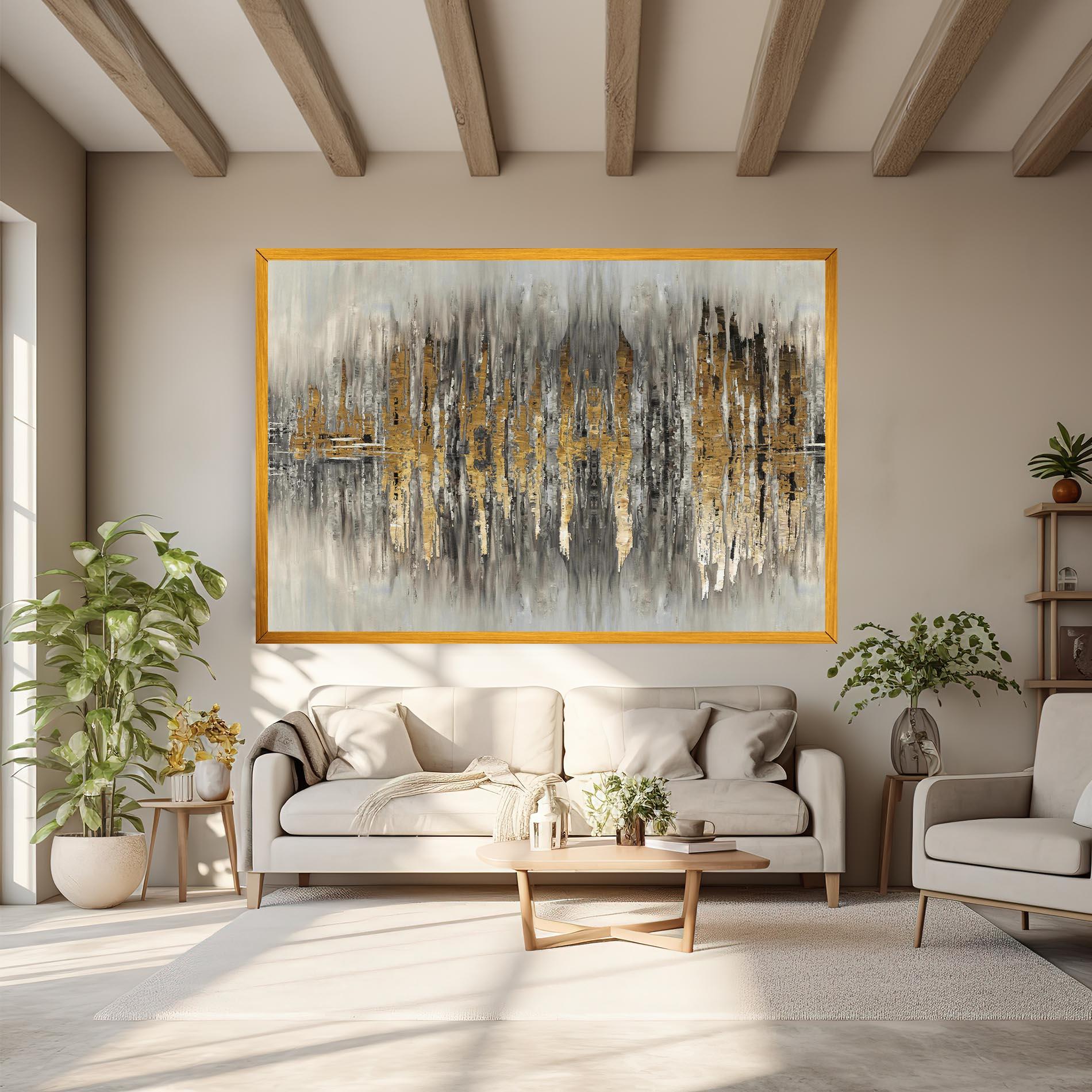 Leinwandbild Acrylic Silver Paint mockup 6