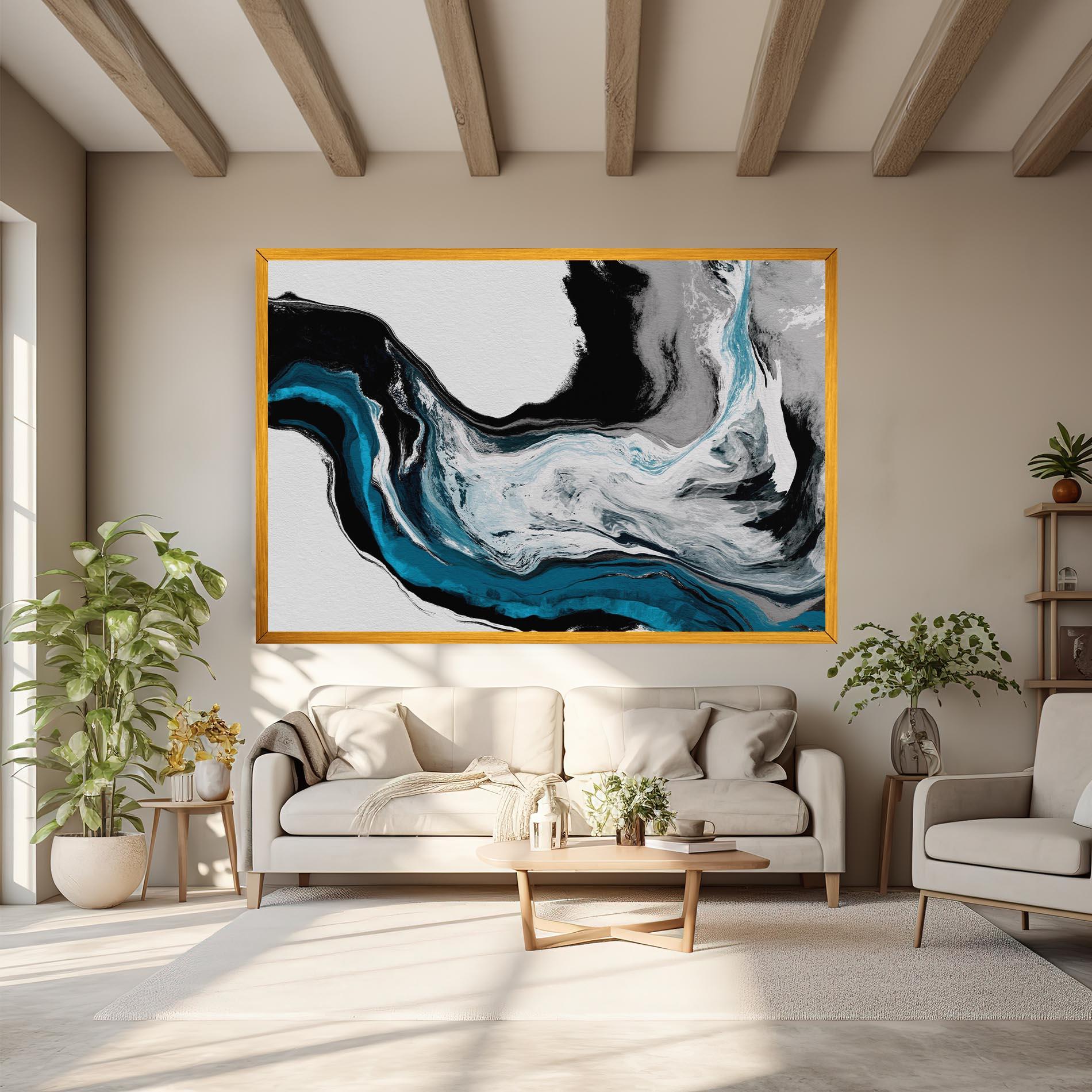 Leinwandbild Beautiful Abstract Wave mockup 6