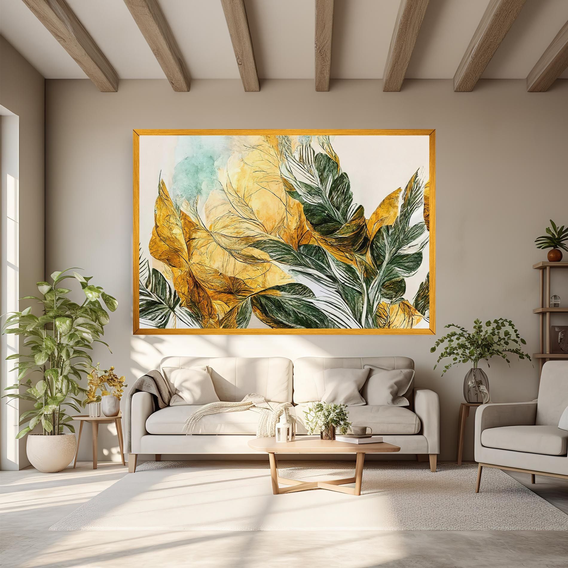 Gold And Green Leafes mockup 6