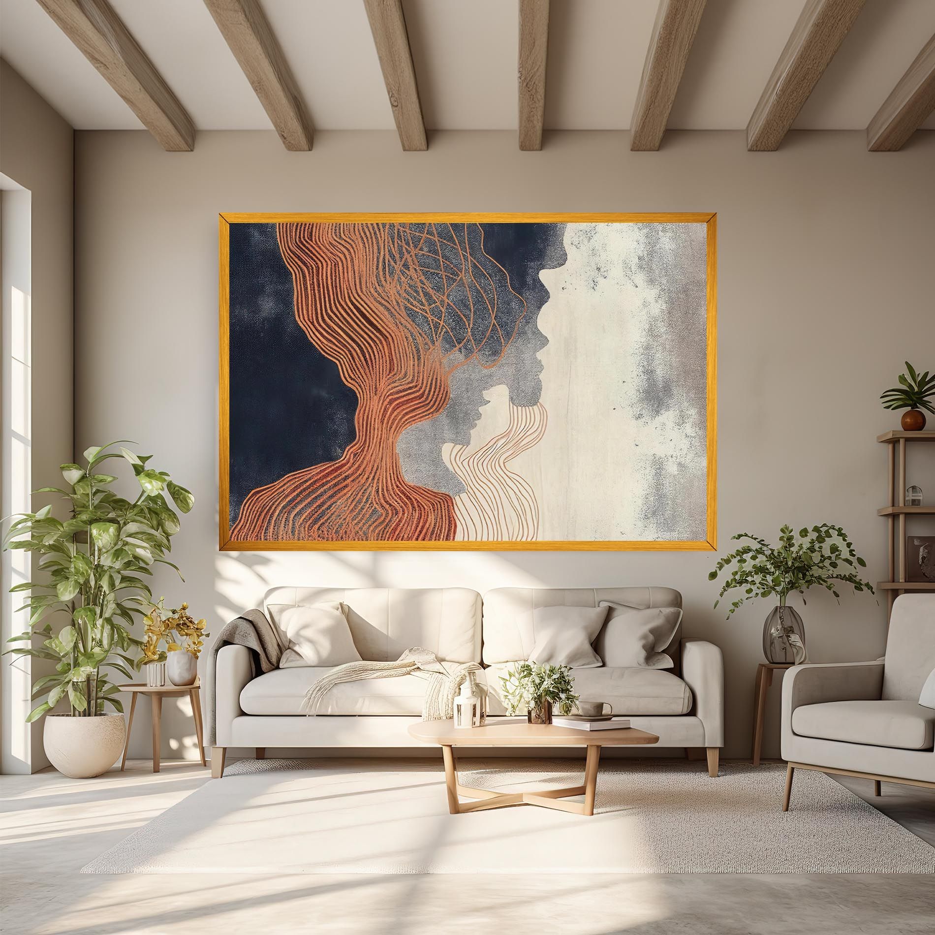 Orange Lines On Blue mockup 6