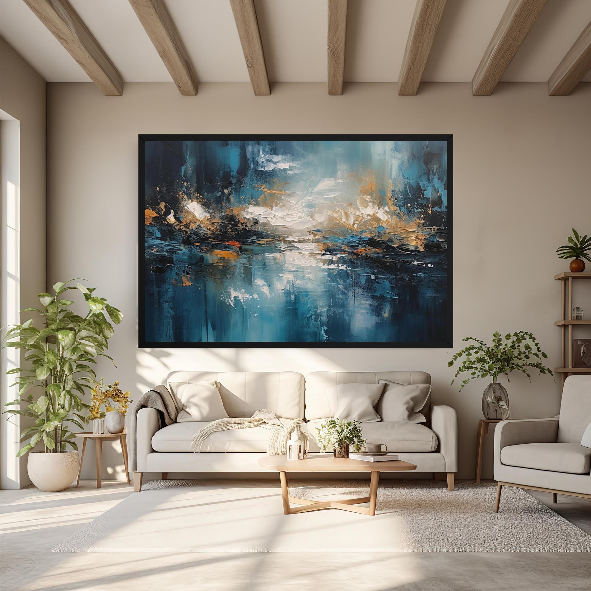 Leinwandbild Abstract Blue Art mockup 6