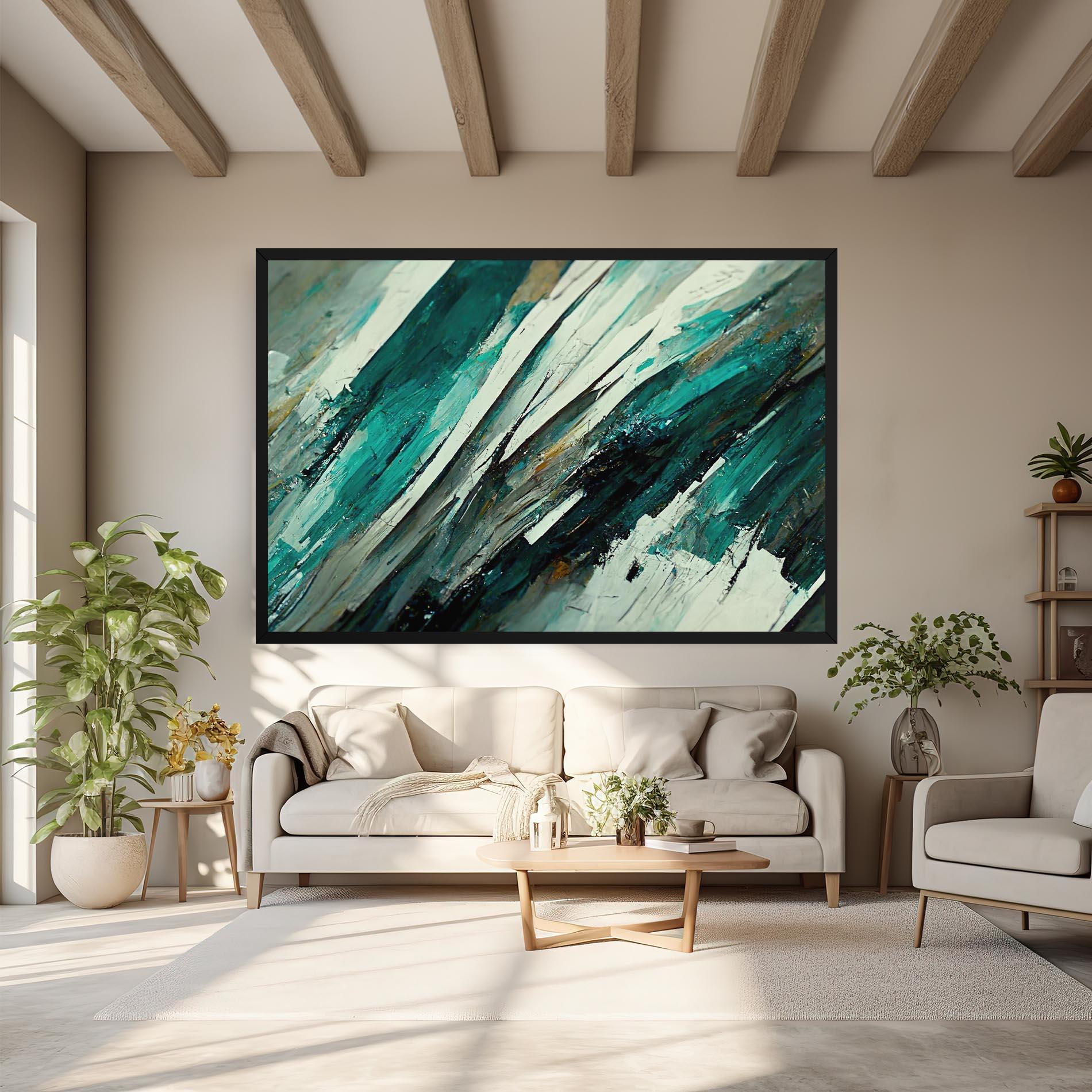 Leinwandbild Abstract Green Artwork mockup 6