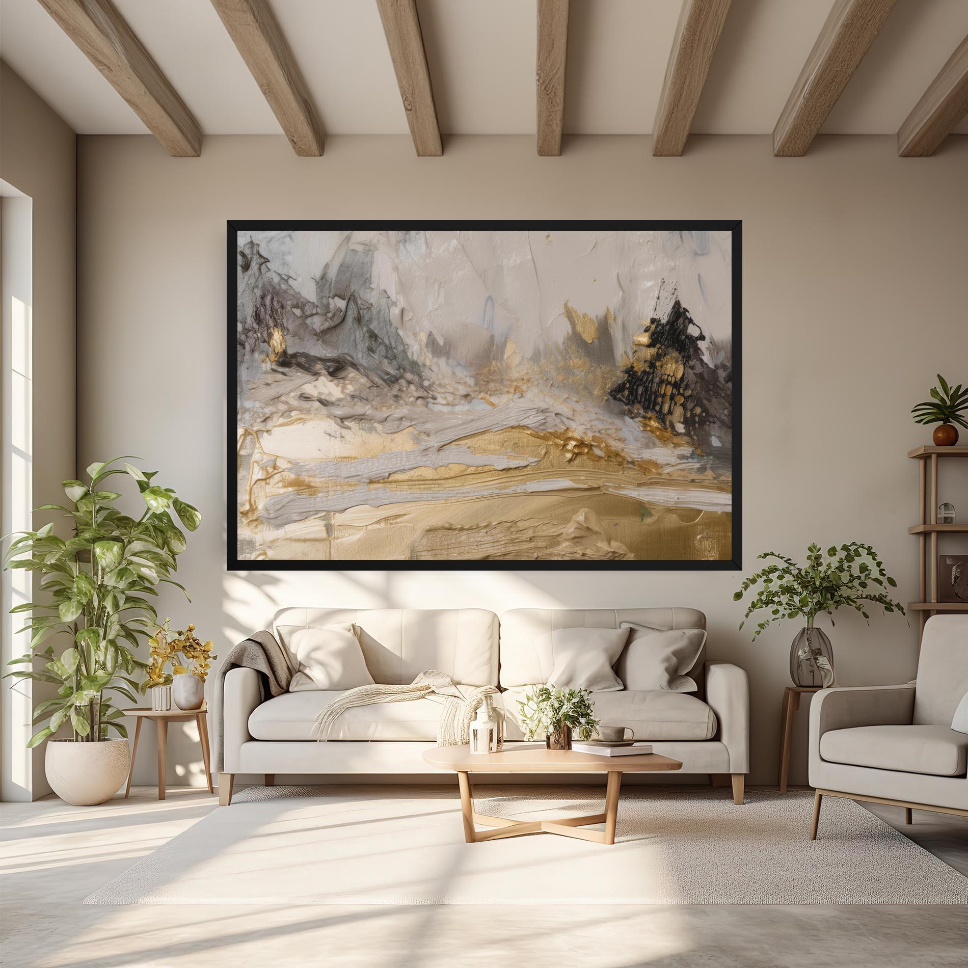 Leinwandbild Abstract White Waves mockup 6