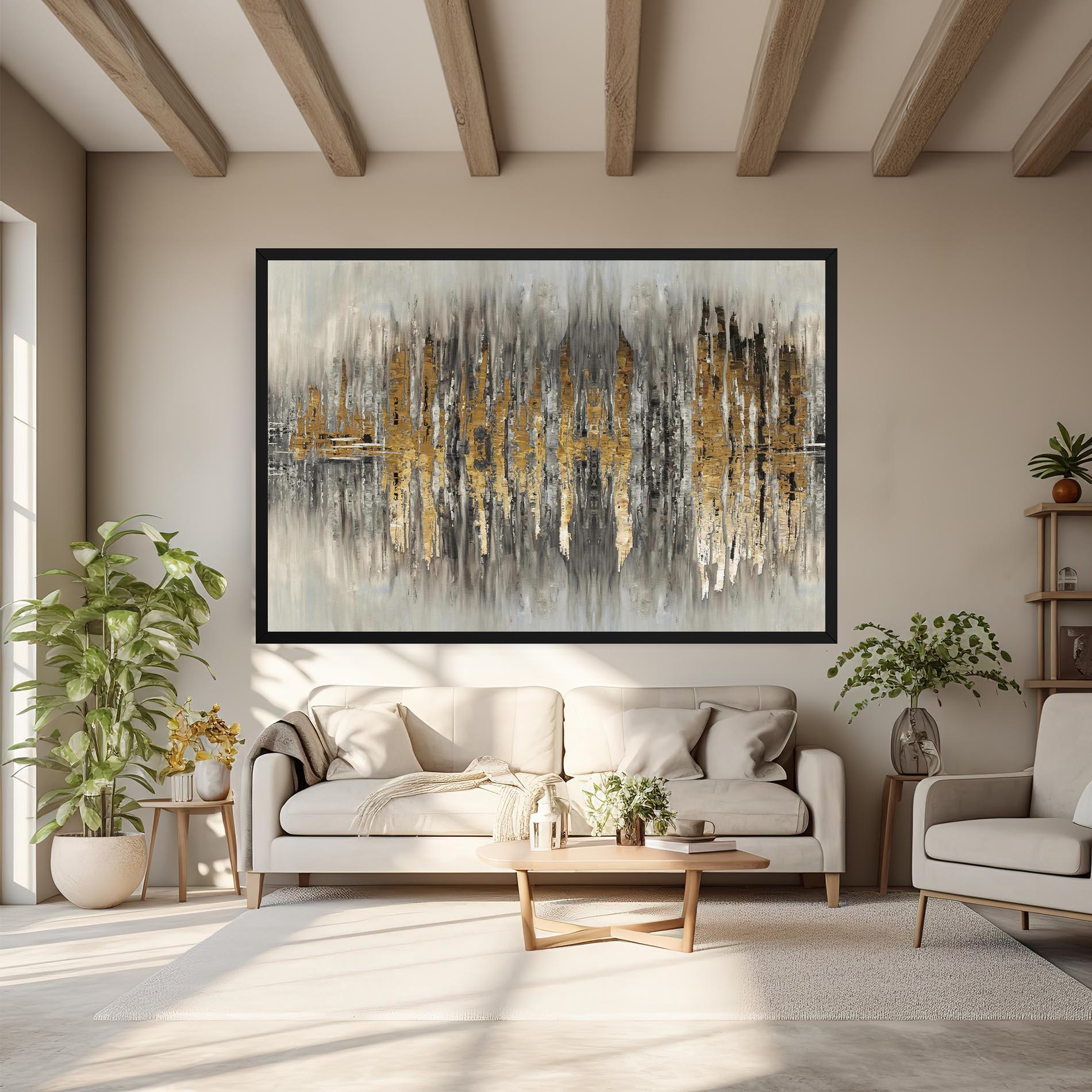 Leinwandbild Acrylic Silver Paint mockup 6