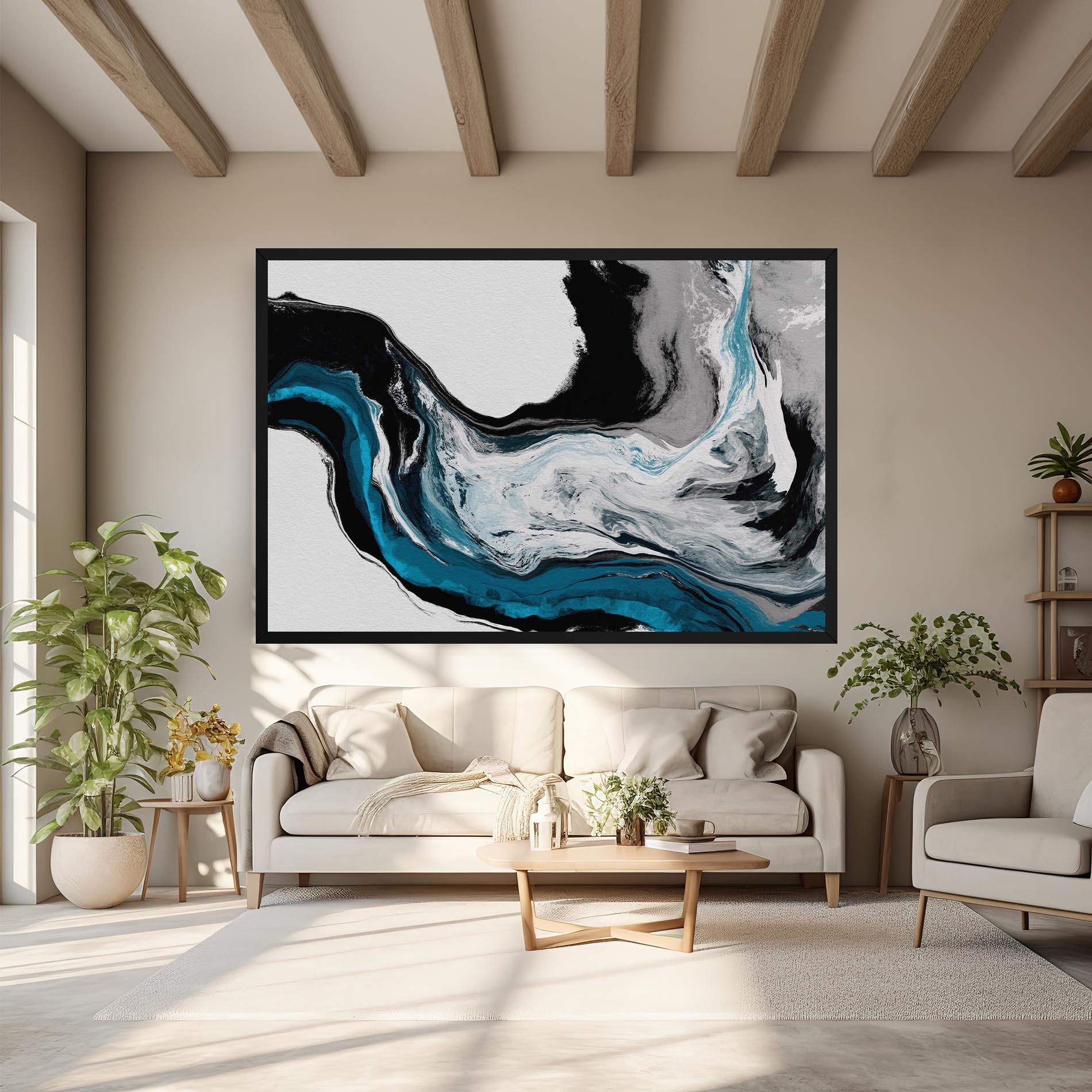 Leinwandbild Beautiful Abstract Wave mockup 6
