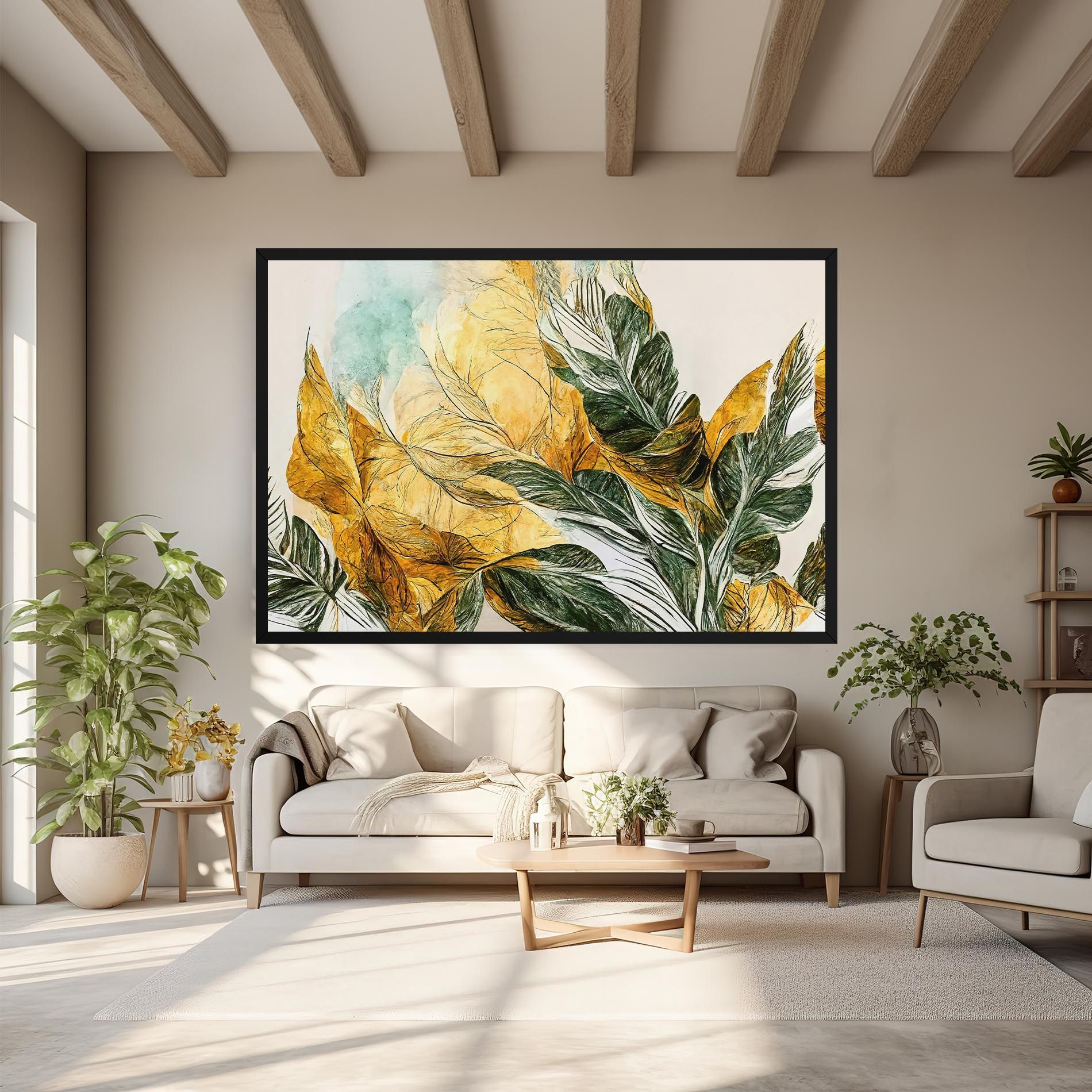 Gold And Green Leafes mockup 6