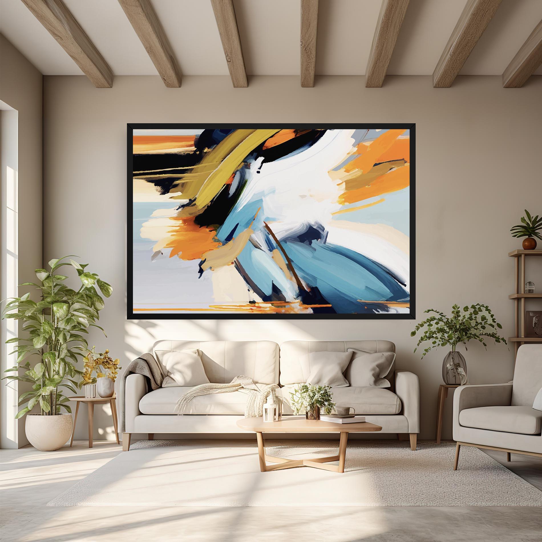 Leinwandbild Orange Blue Art mockup 6