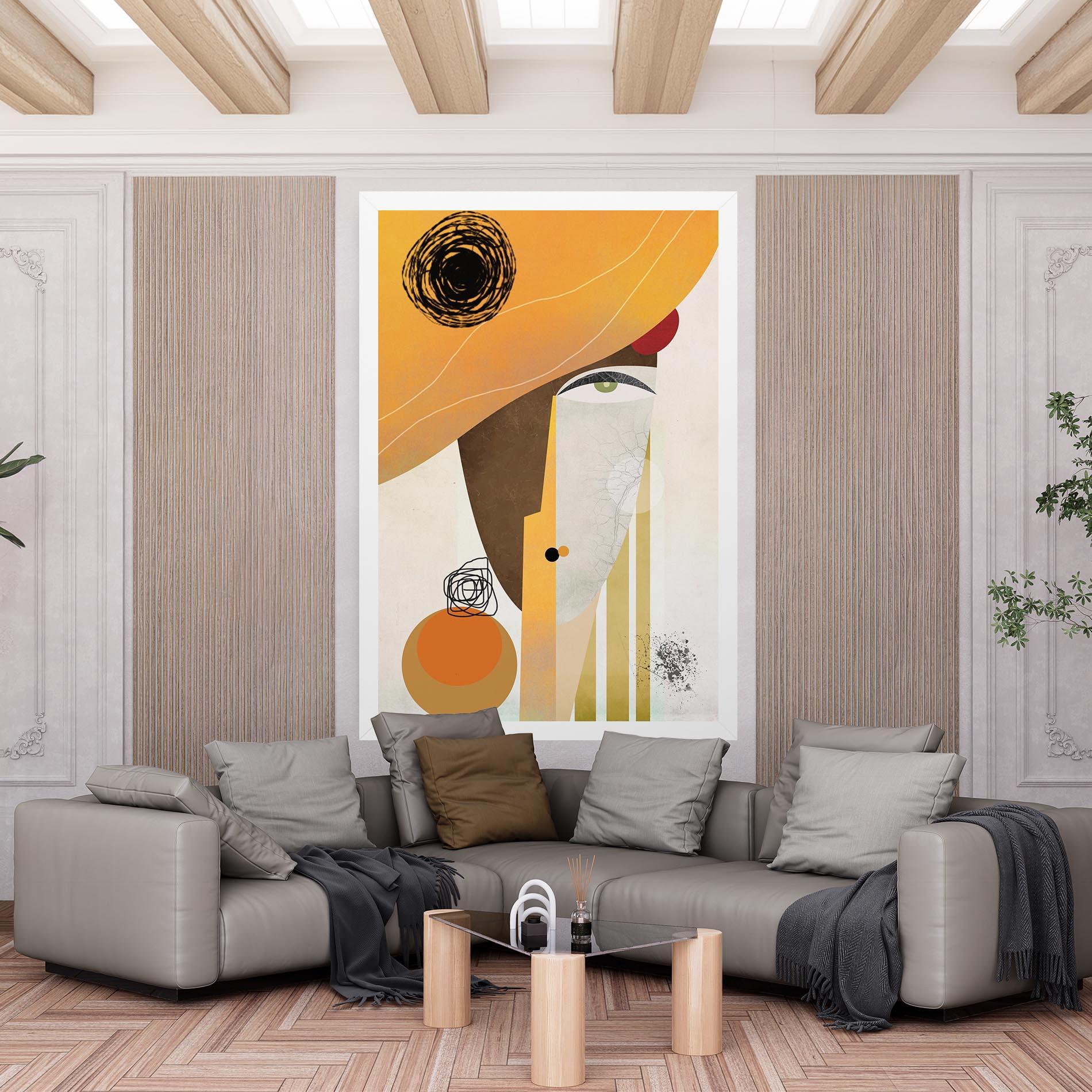 Leinwandbild Abstract Orange Face mockup 6