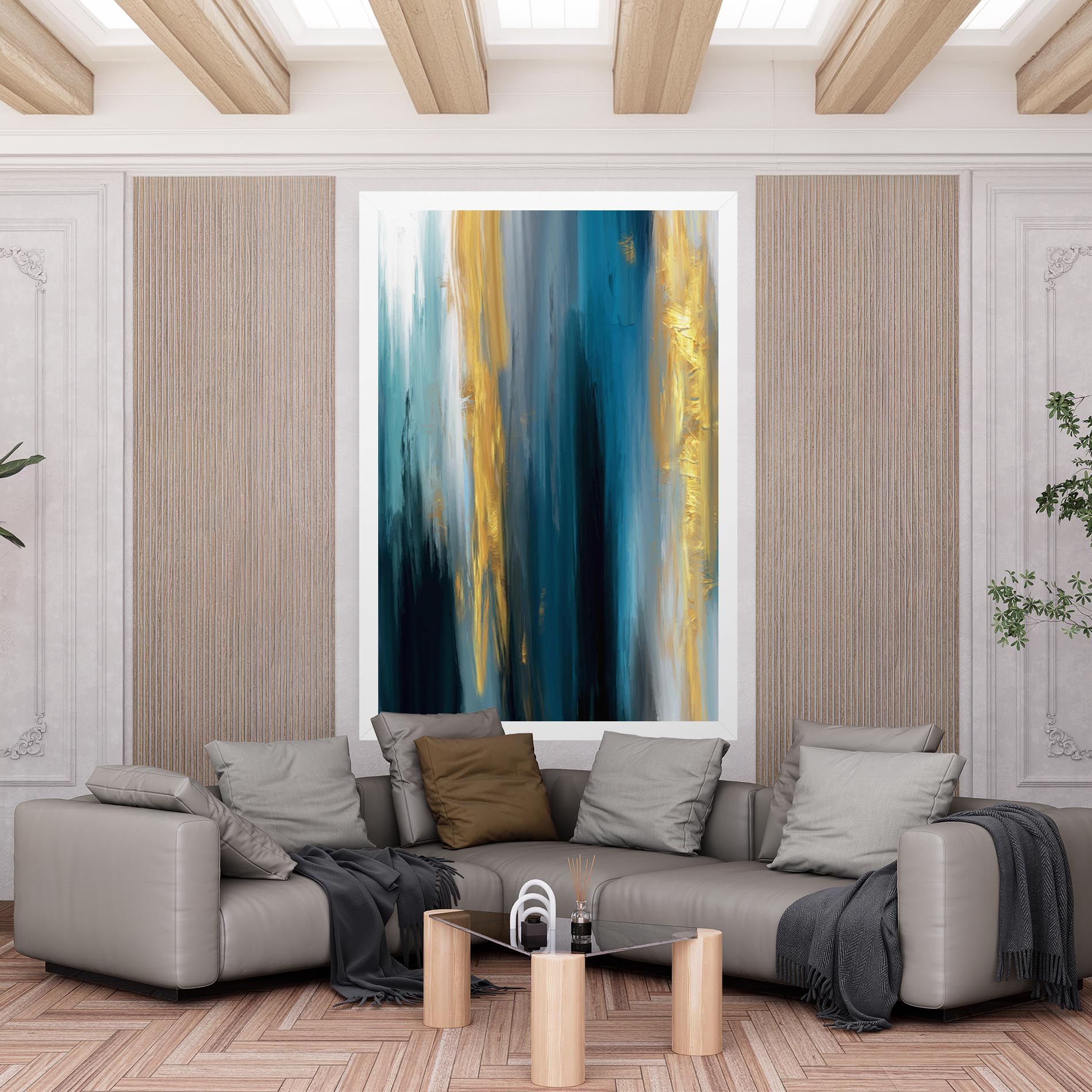 Golden Black Blue Art mockup 6