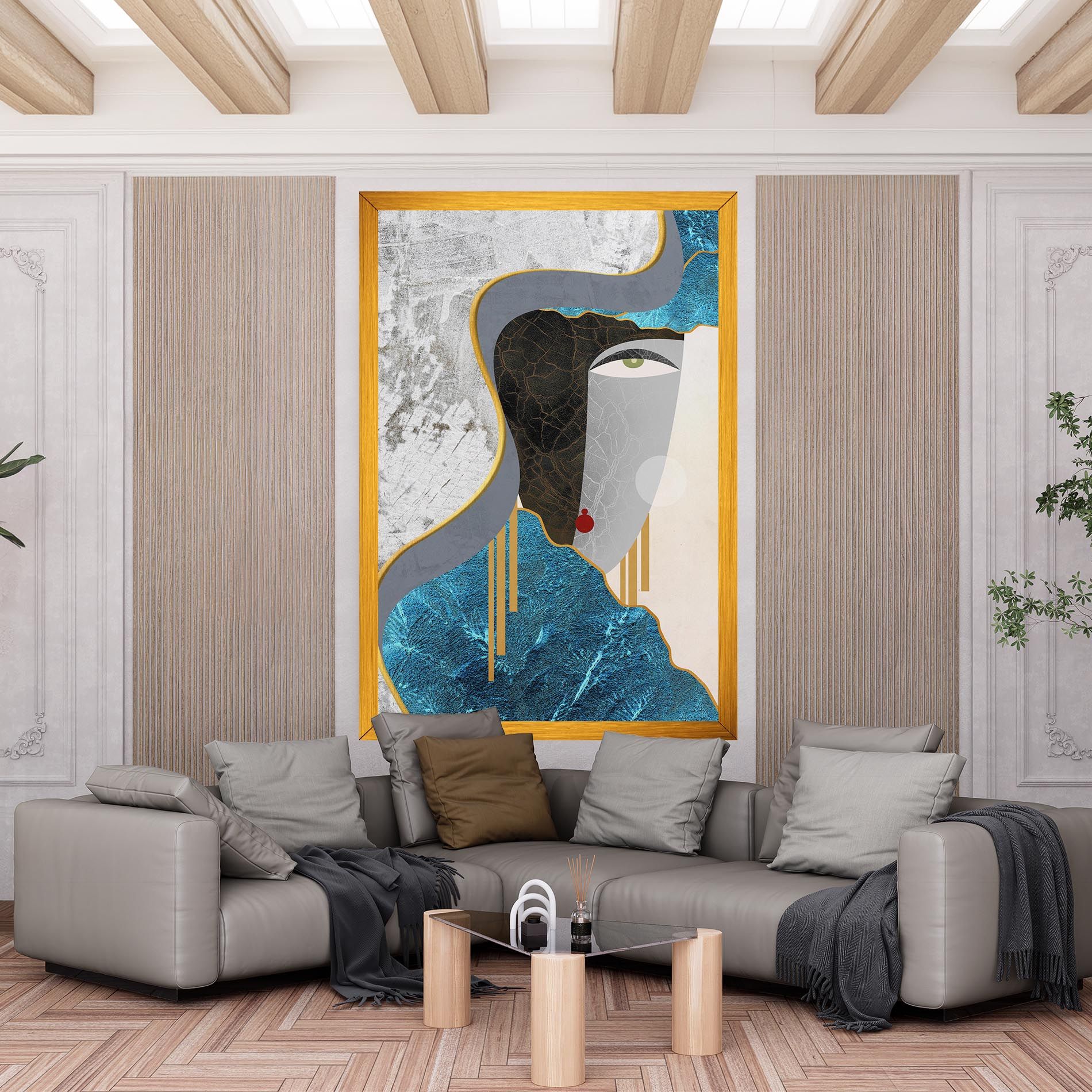 Abstract Blue Face mockup 6