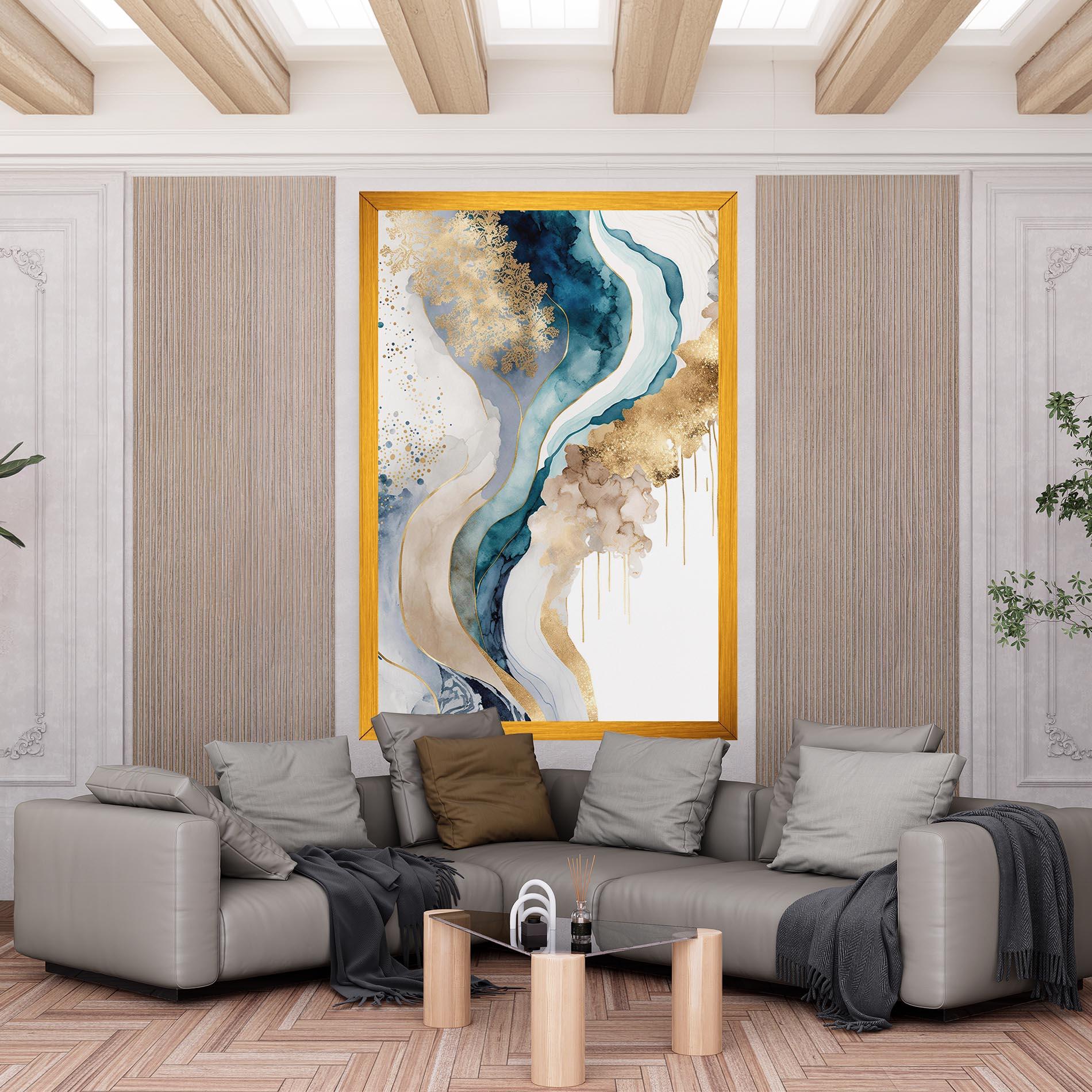 Leinwandbild Light Blue Waves mockup 6