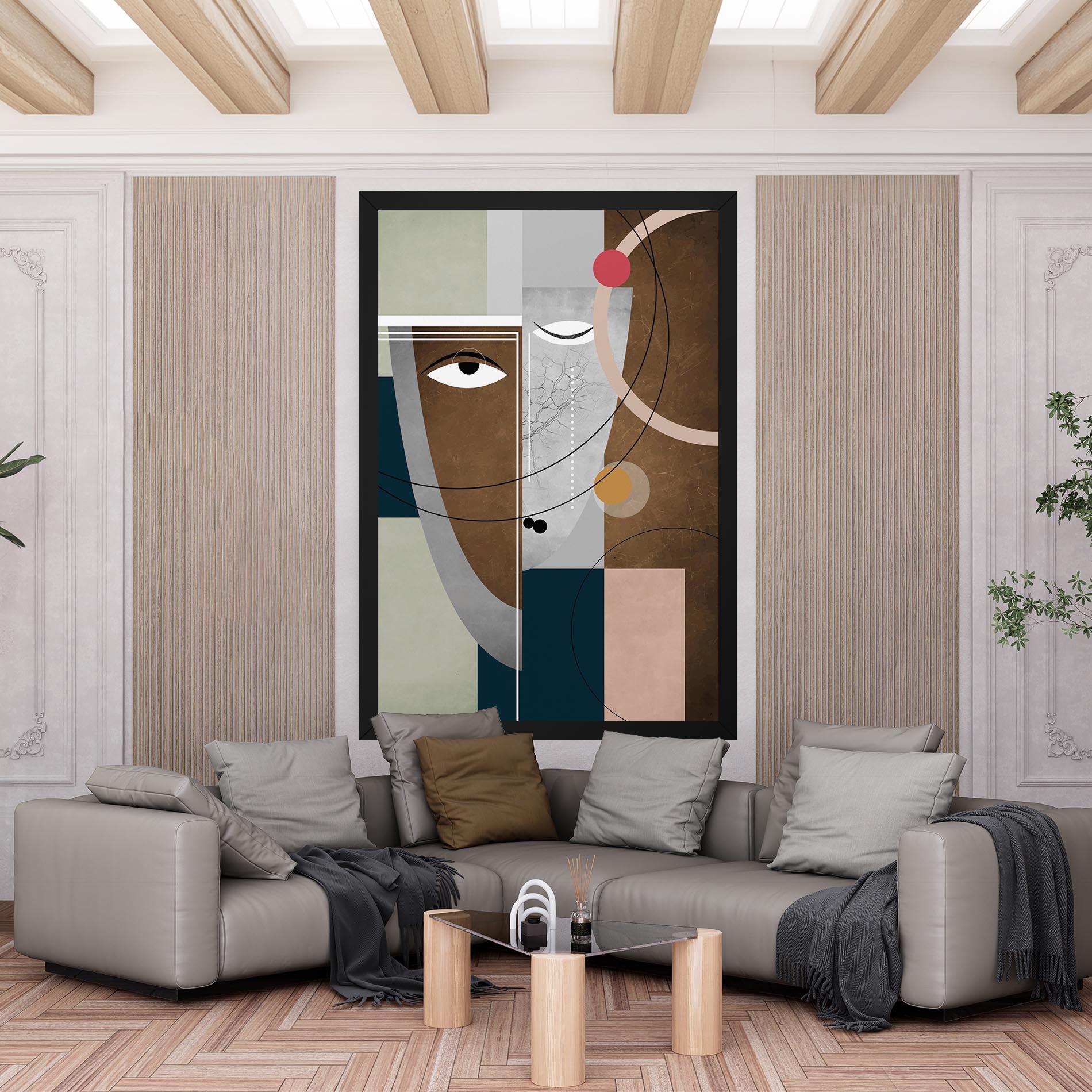 Leinwandbild Abstract Brown Face mockup 6