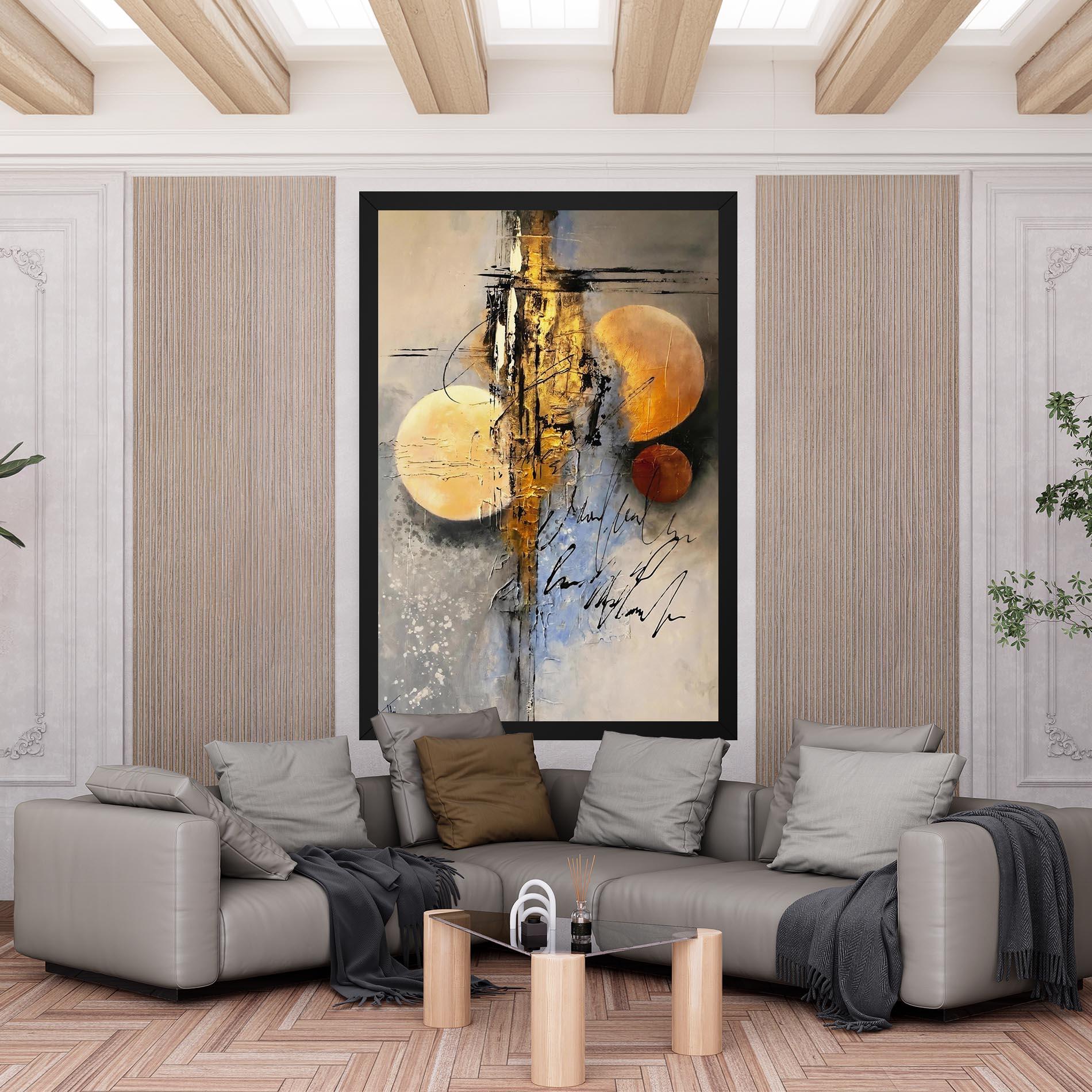 Leinwandbild Abstract Moons mockup 6