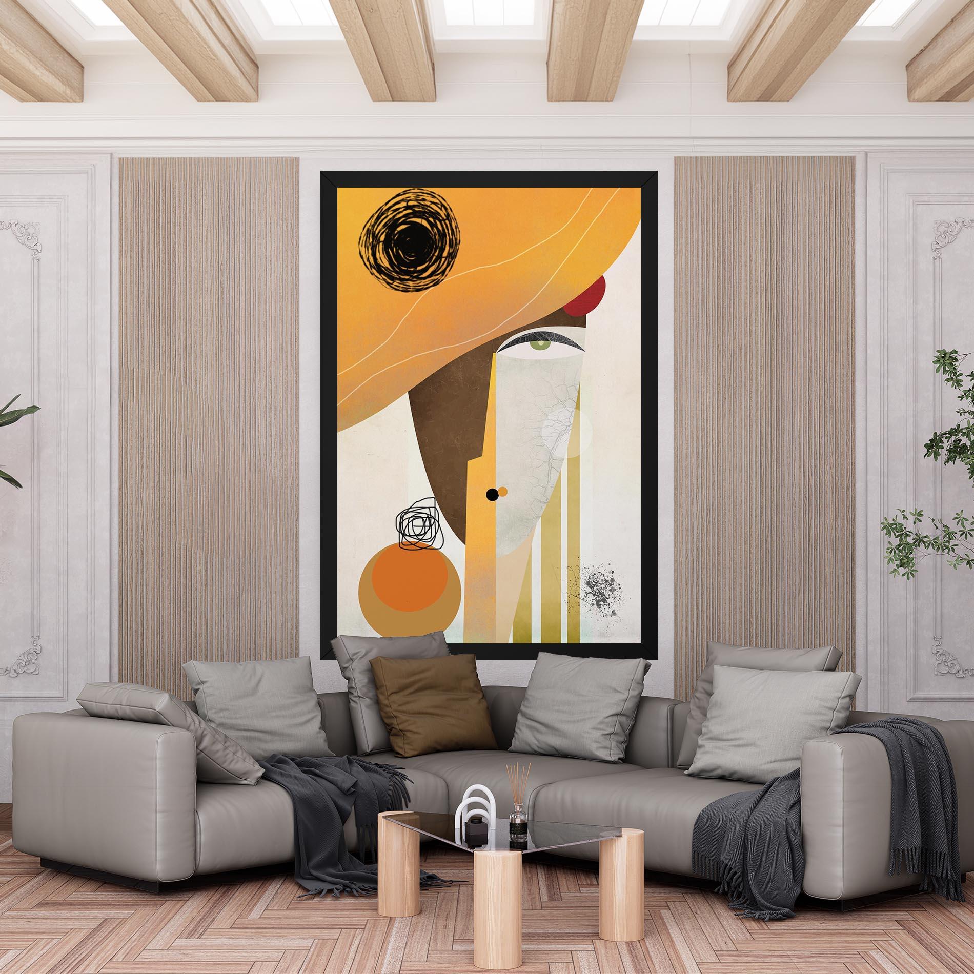 Leinwandbild Abstract Orange Face mockup 6