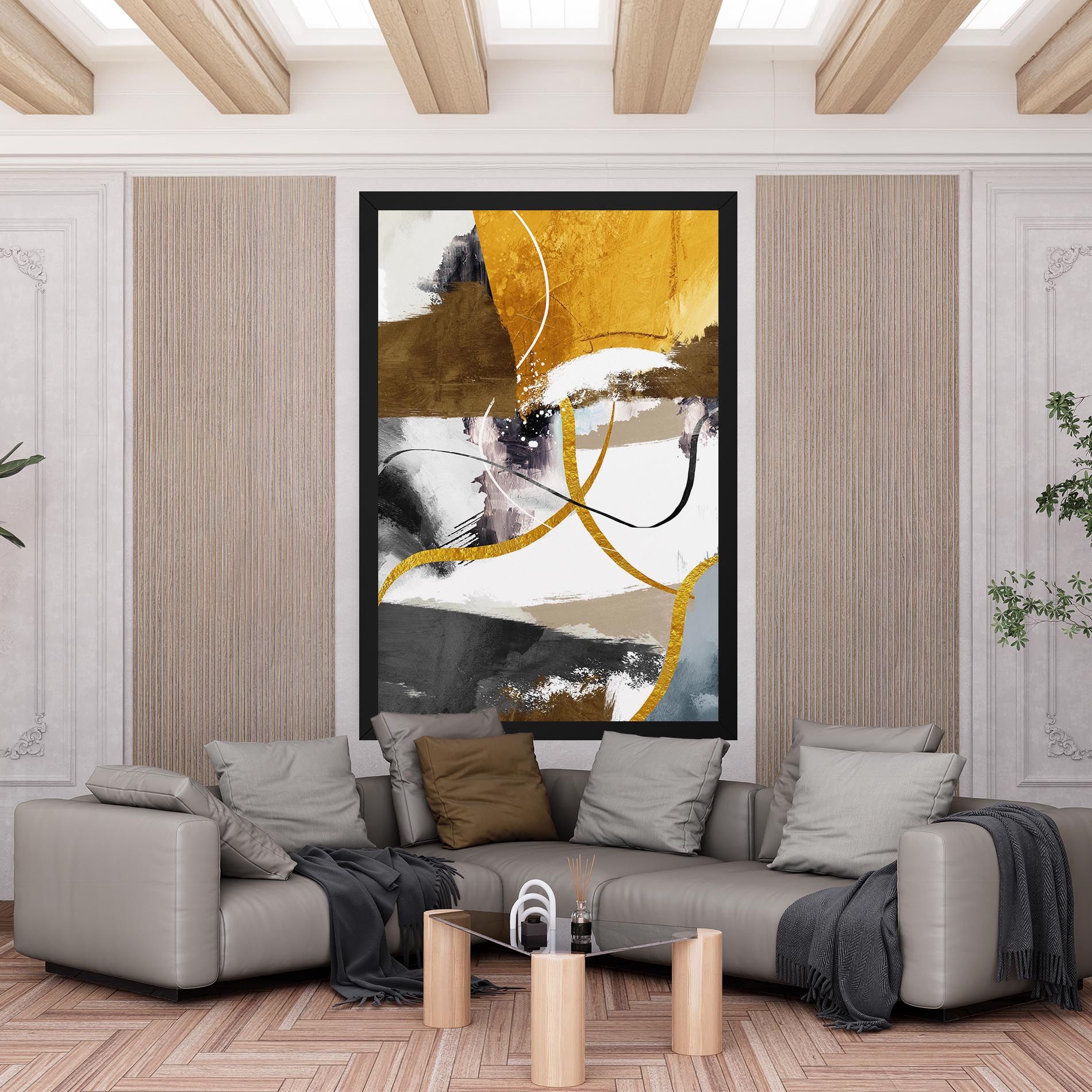 Chaotic Golden Painting mockup 6