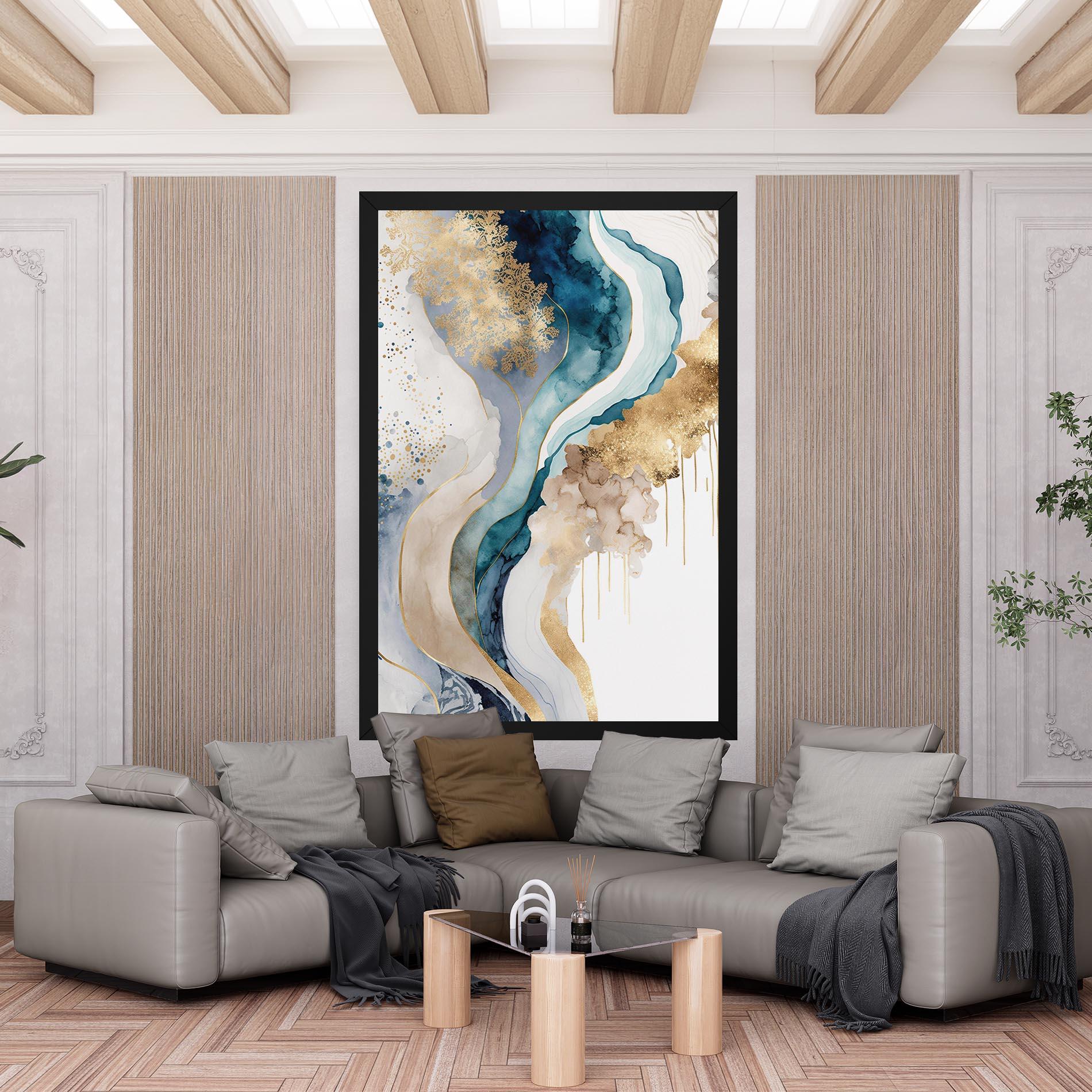 Leinwandbild Light Blue Waves mockup 6