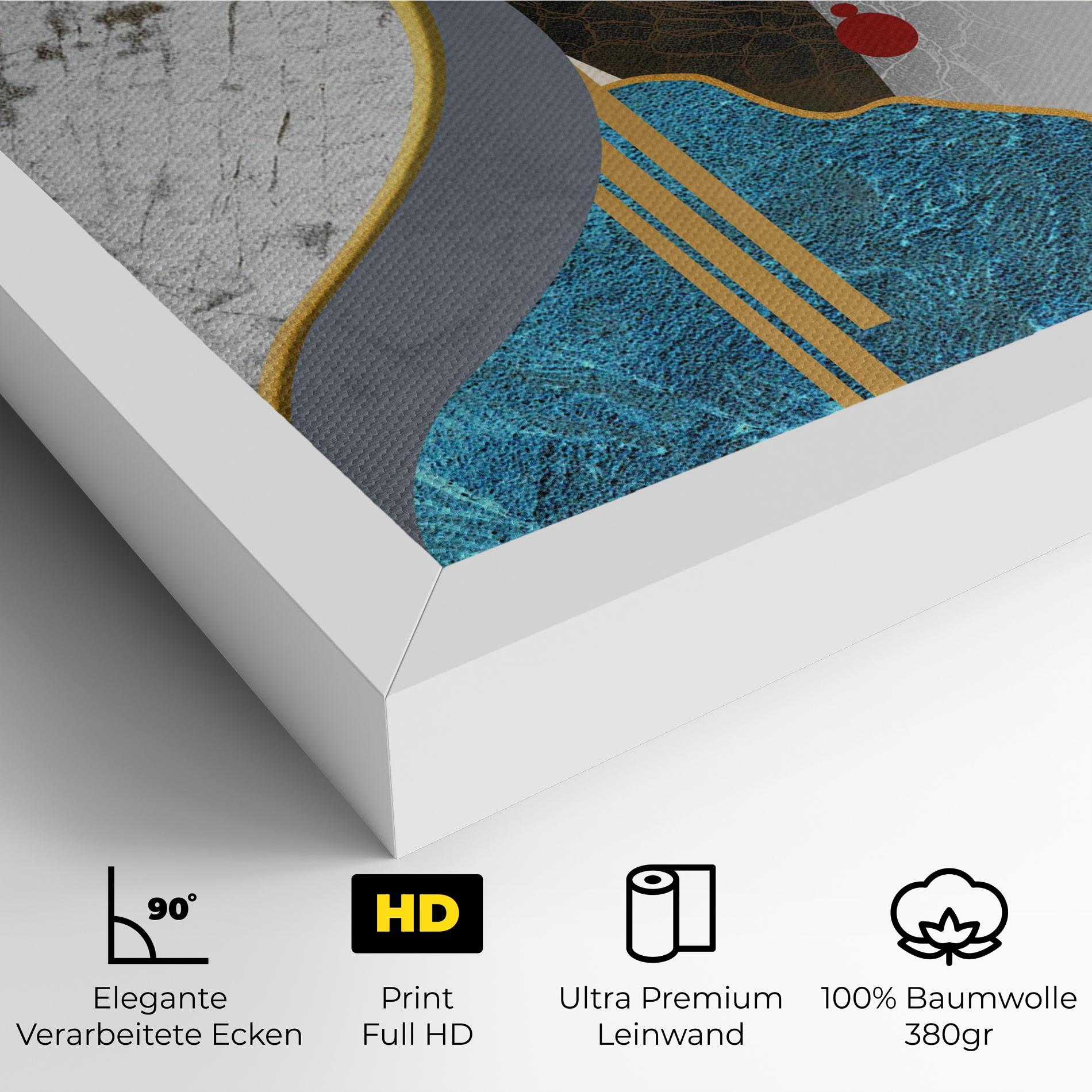 Leinwandbild Abstract Blue Face mockup 4