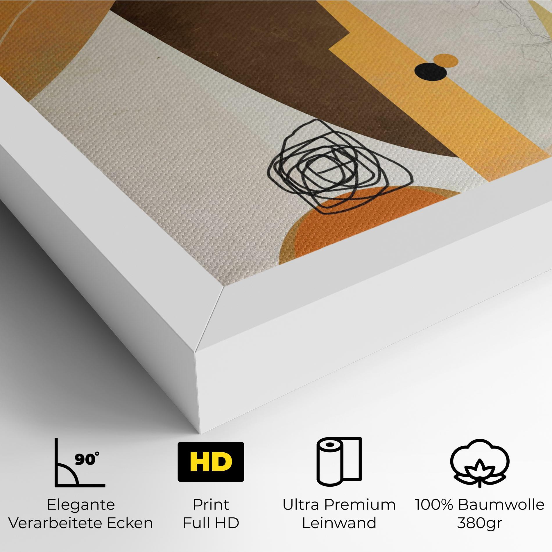 Leinwandbild Abstract Orange Face mockup 4