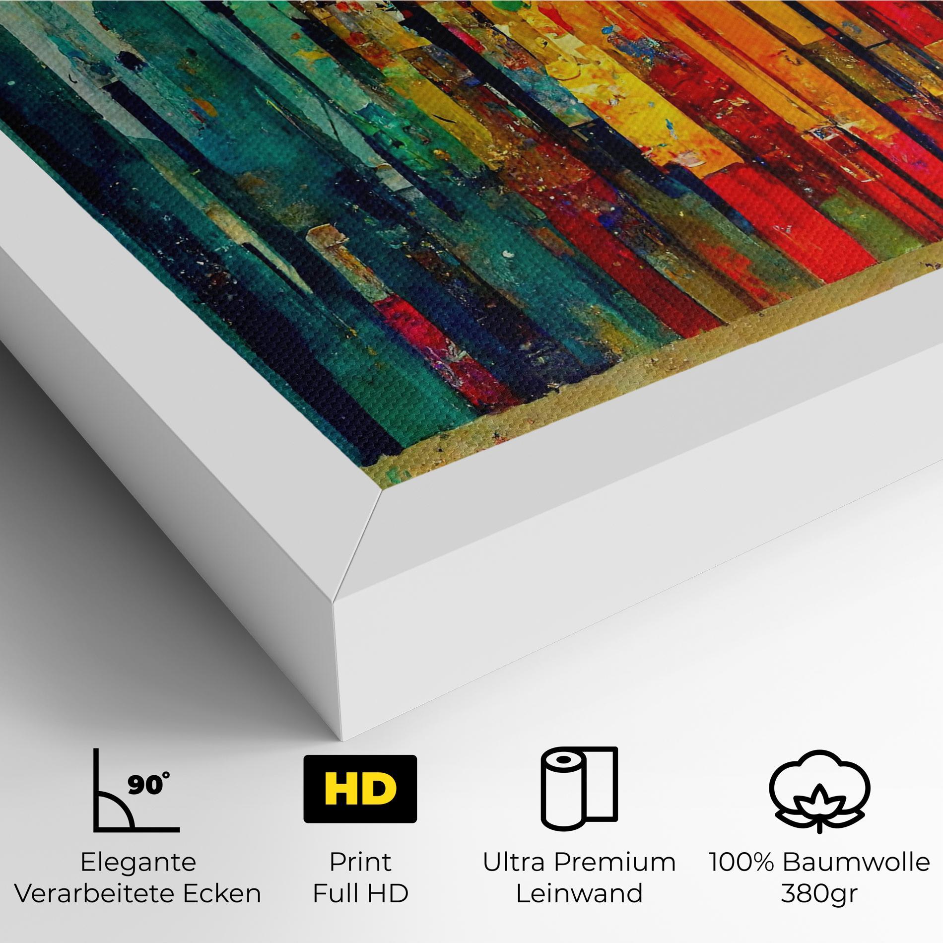 Leinwandbild Black Lines On Yellow Light mockup 4