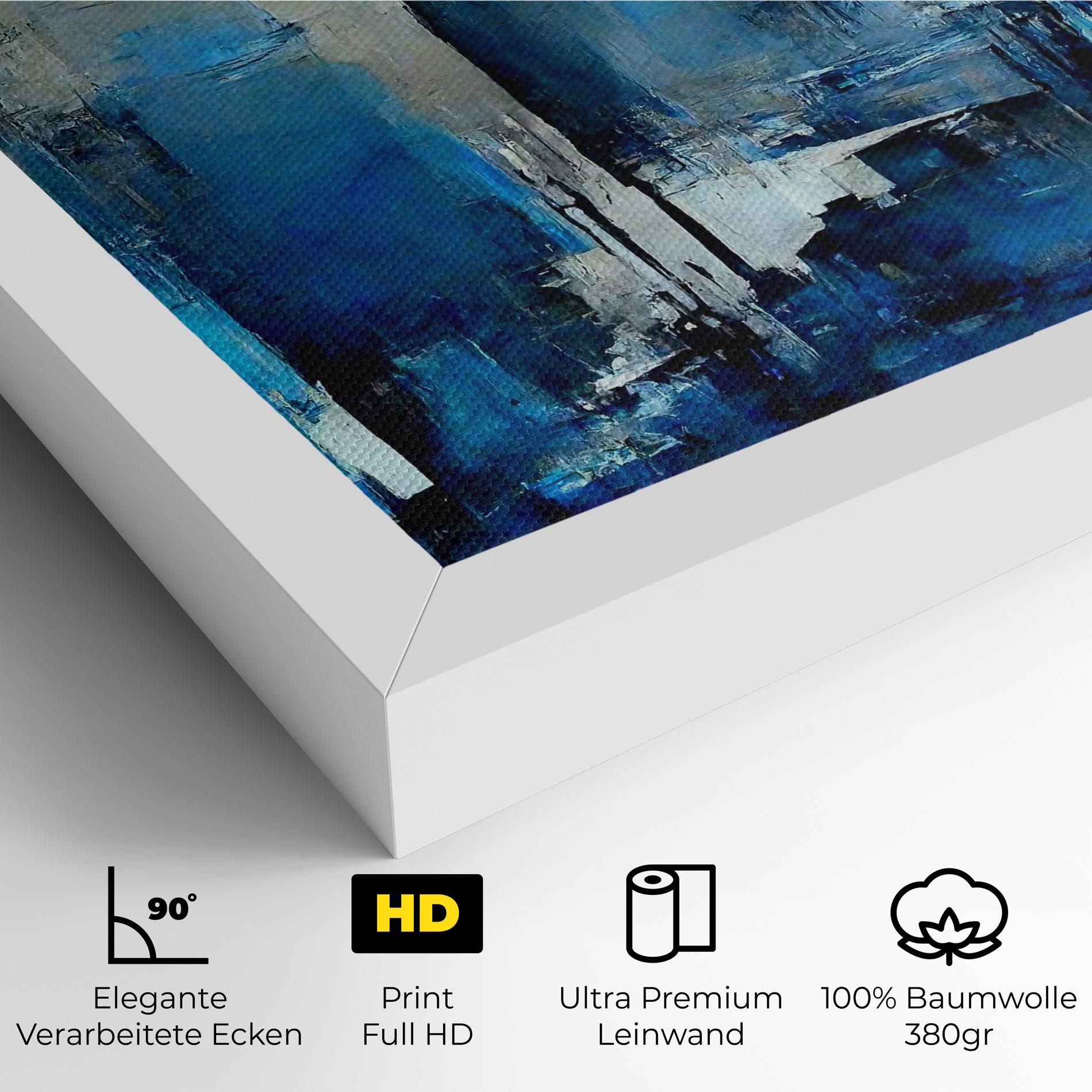 Leinwandbild Blue Gray Color mockup 4
