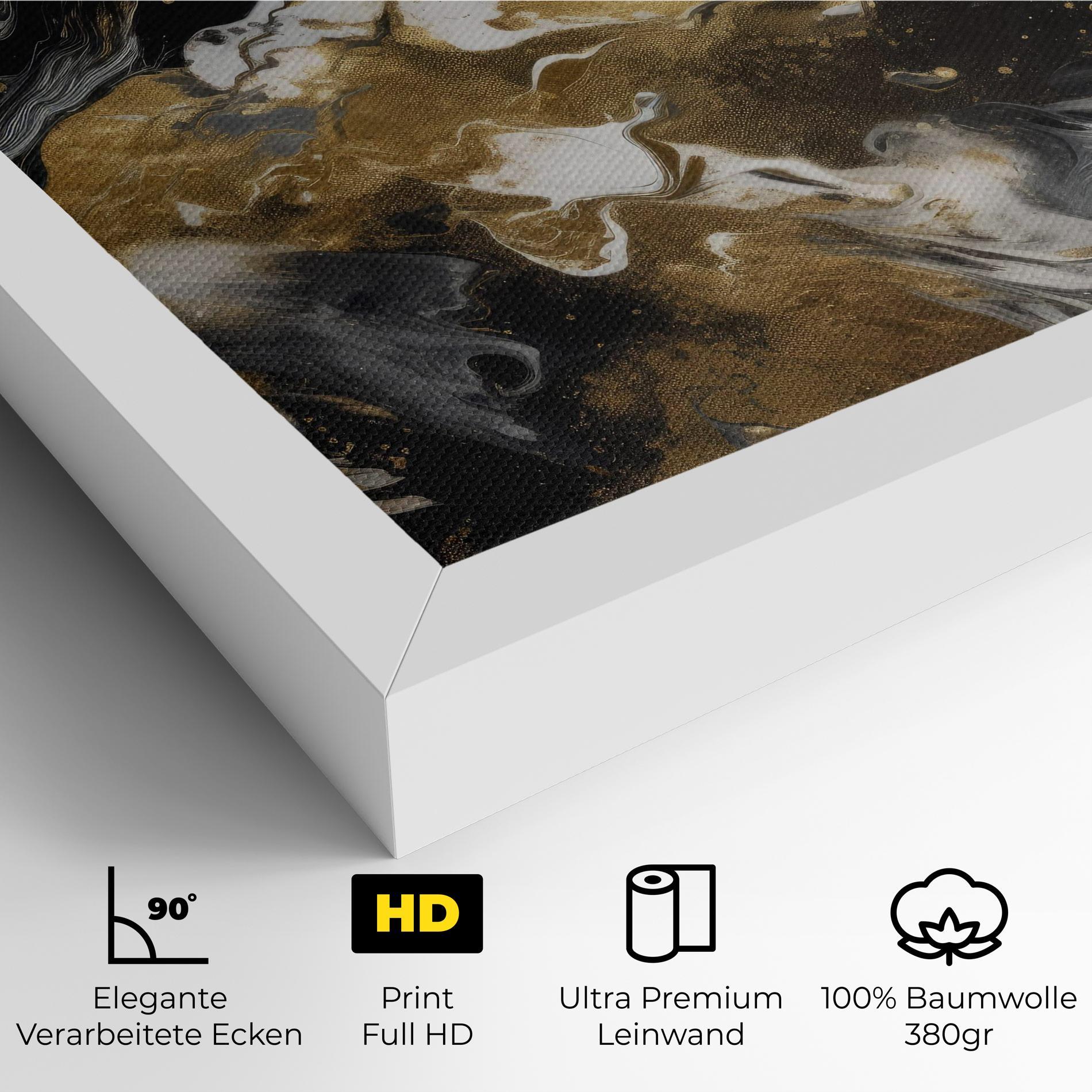 Leinwandbild Gold Acrylic Fluid mockup 4