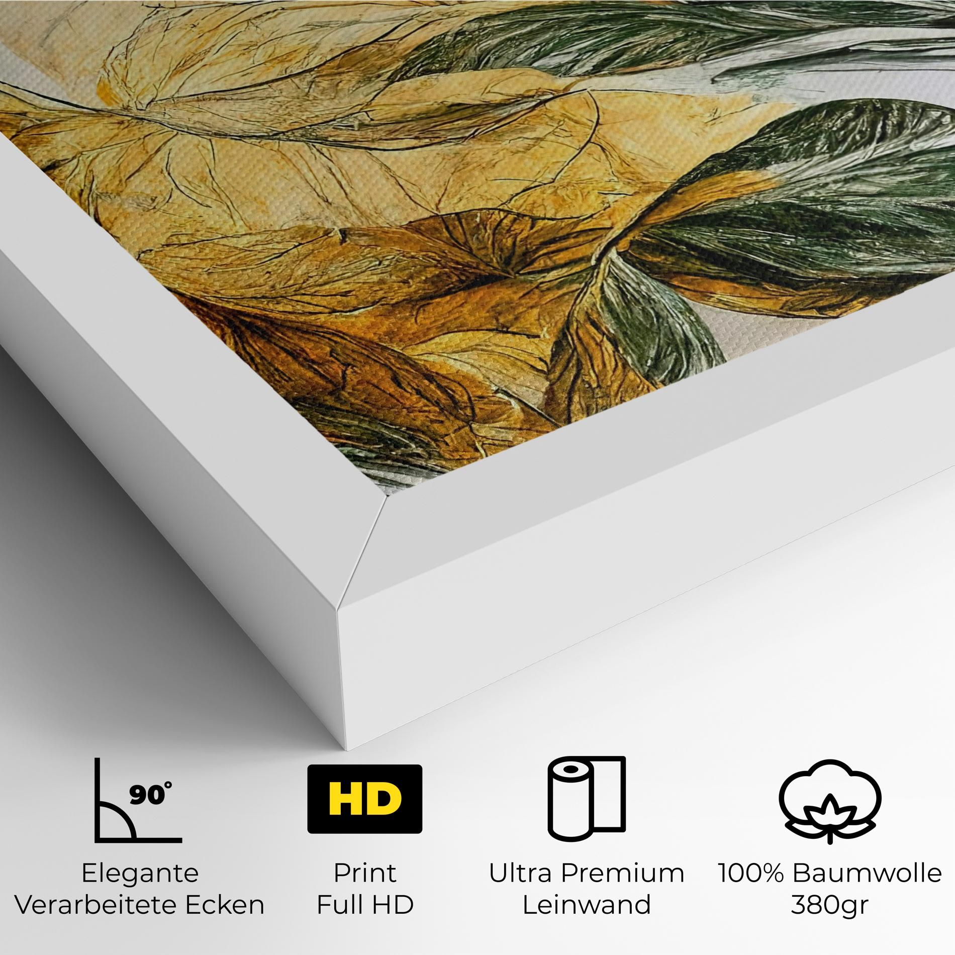 Gold And Green Leafes mockup 4