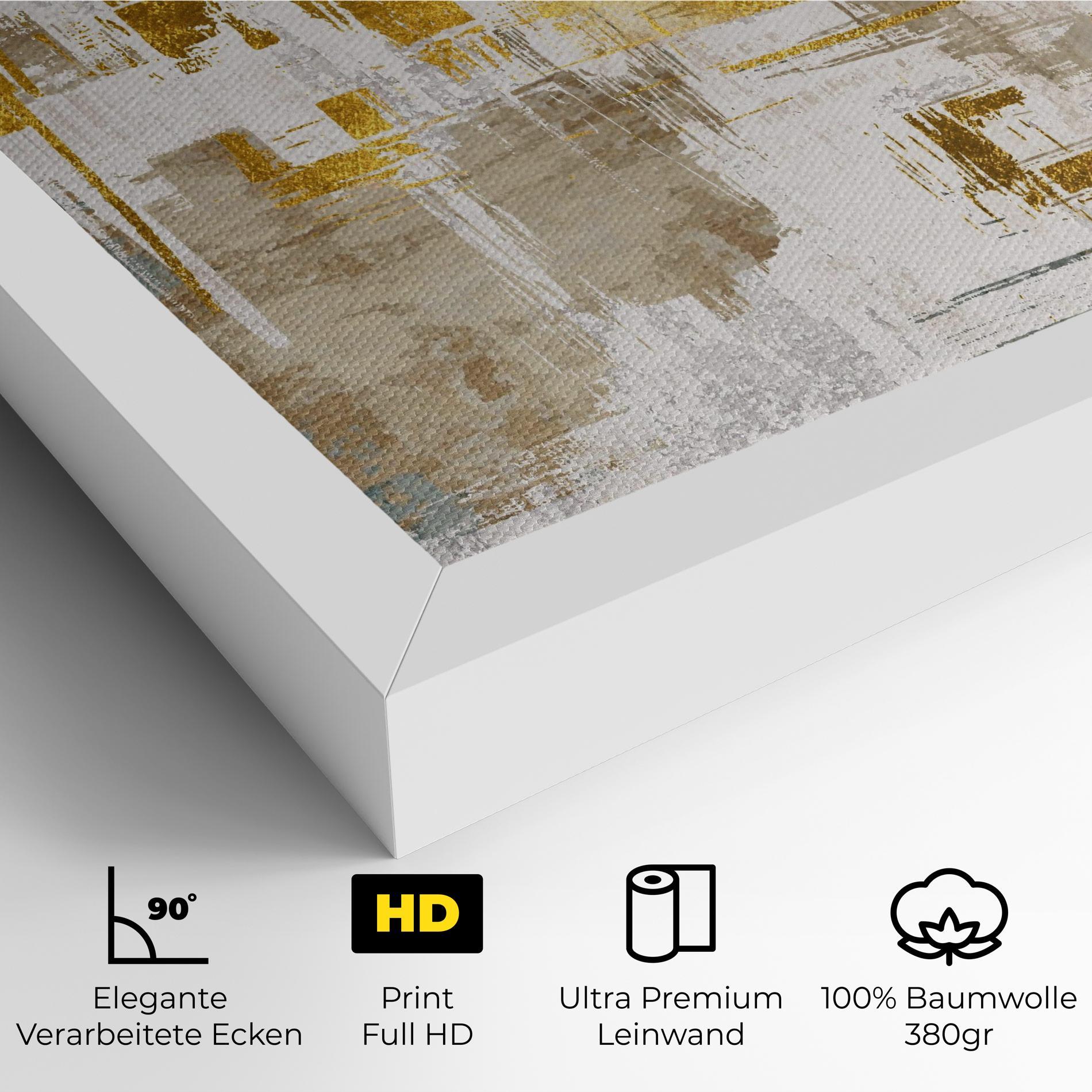 Leinwandbild Gold And White Brush mockup 4