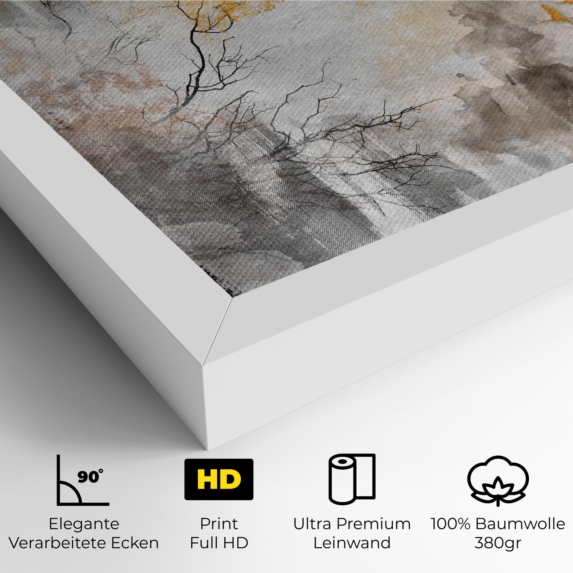 Leinwandbild Gold Birds Flying mockup 4