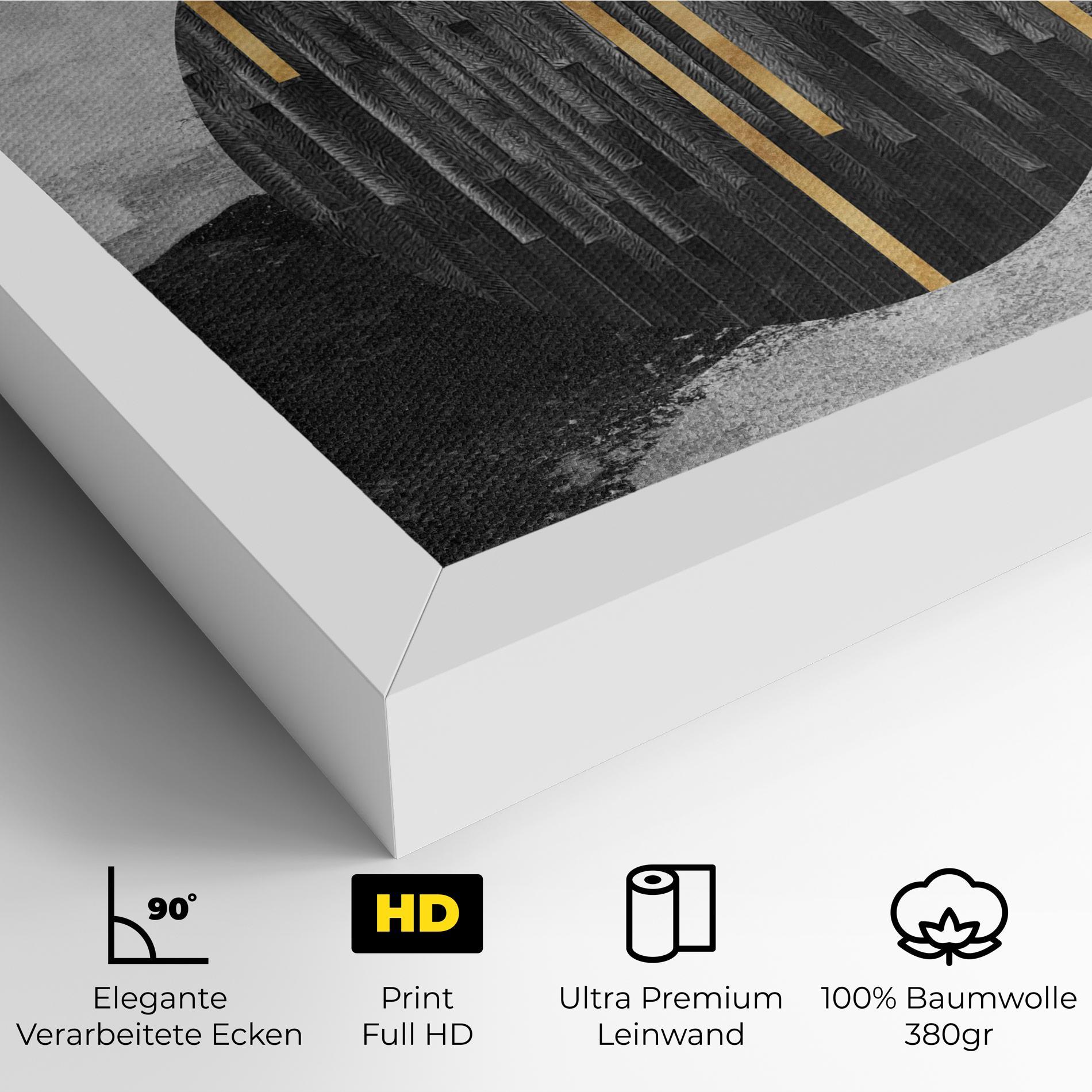 Leinwandbild Modern Circle With Gold mockup 4