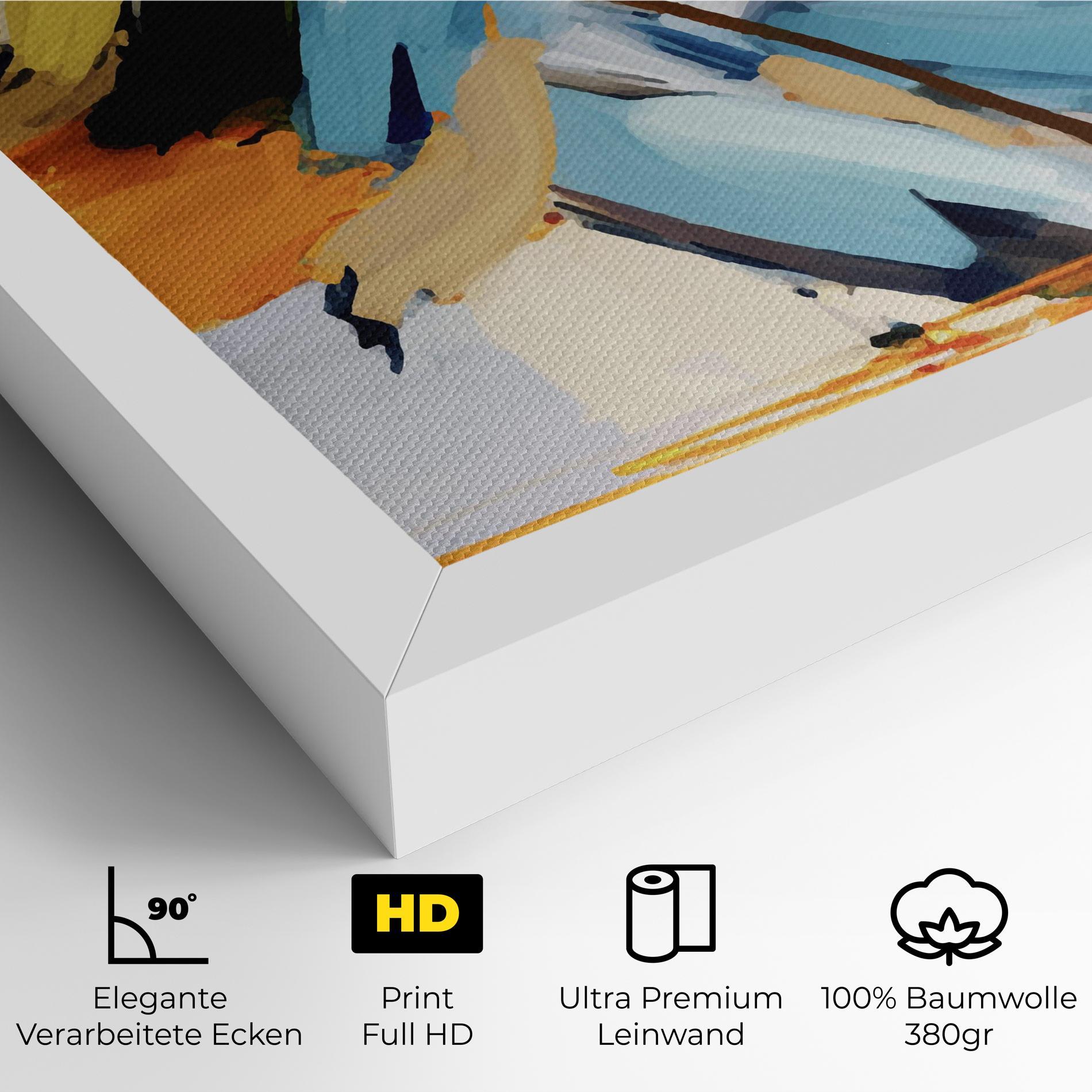 Leinwandbild Orange Blue Art mockup 4