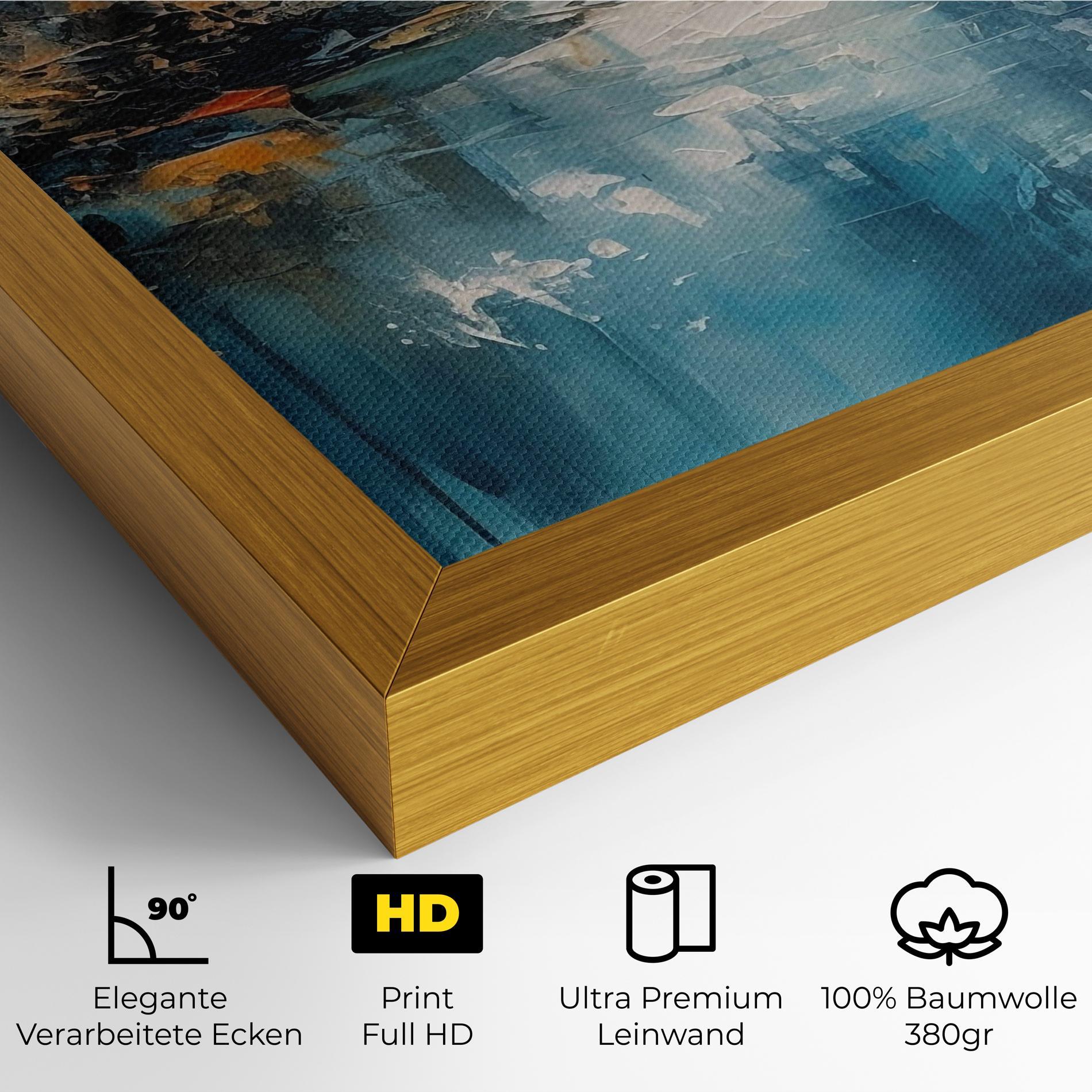 Leinwandbild Abstract Blue Art mockup 4