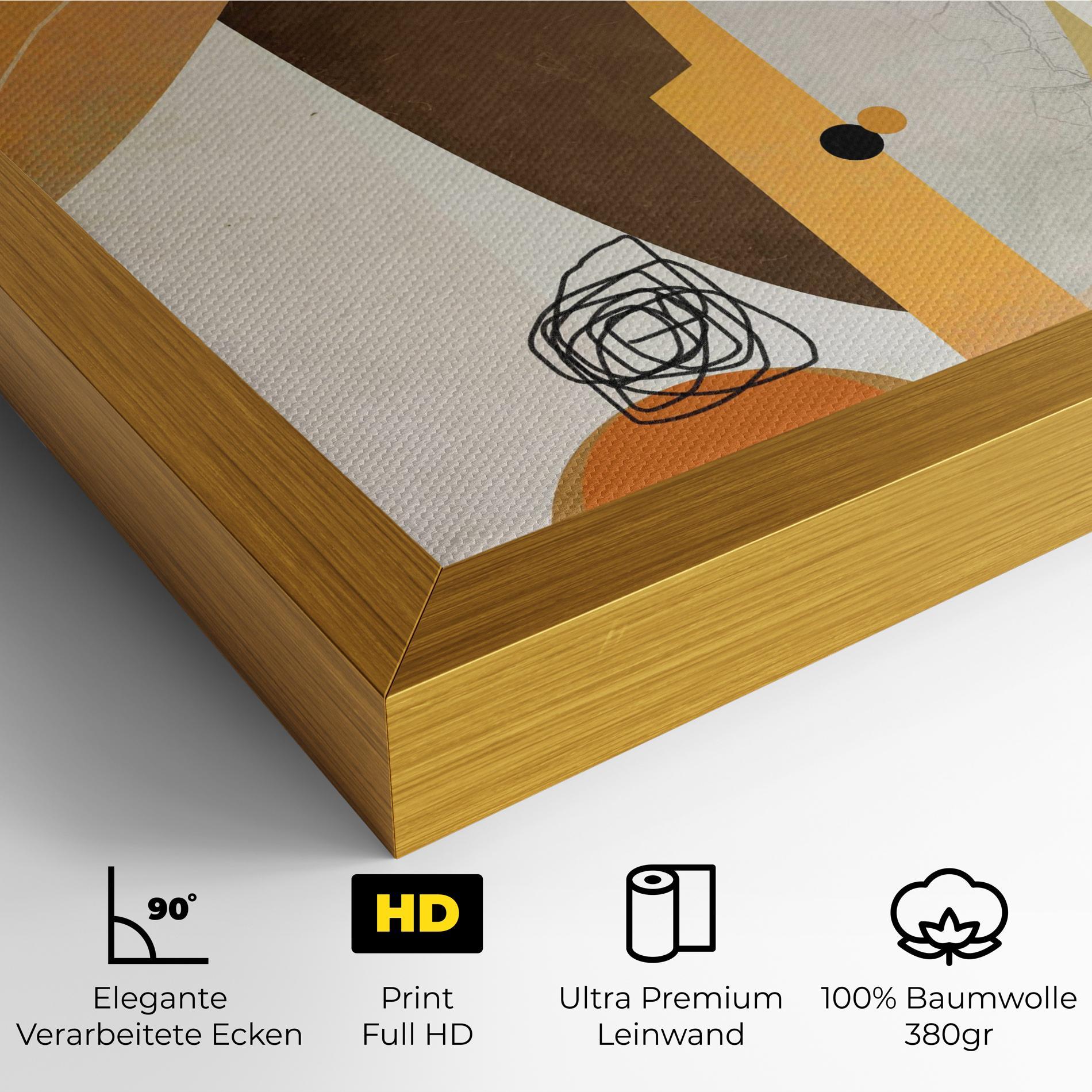 Leinwandbild Abstract Orange Face mockup 4