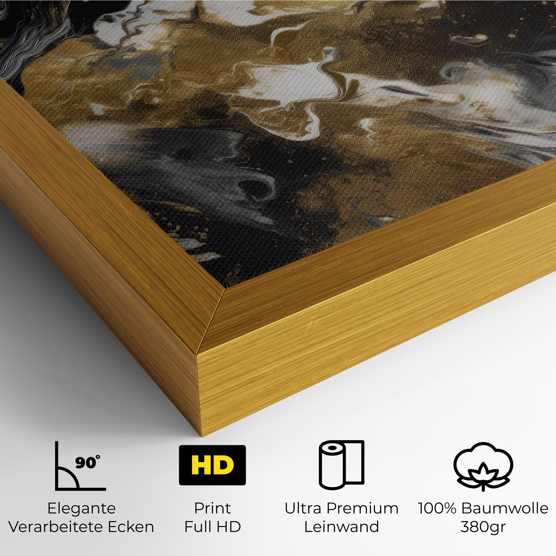 Leinwandbild Gold Acrylic Fluid mockup 4