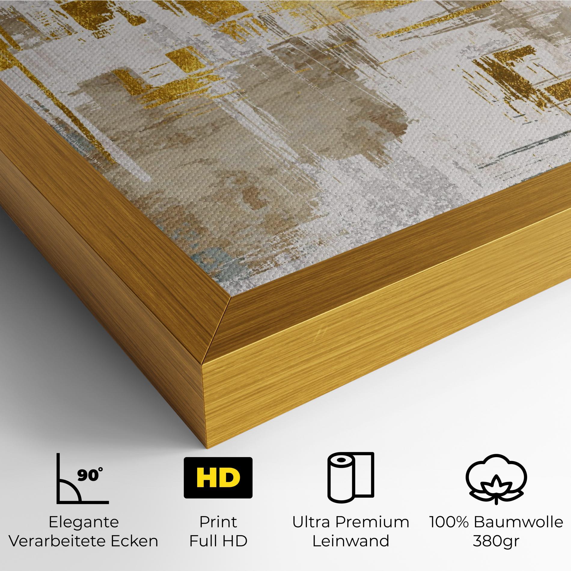 Leinwandbild Gold And White Brush mockup 4