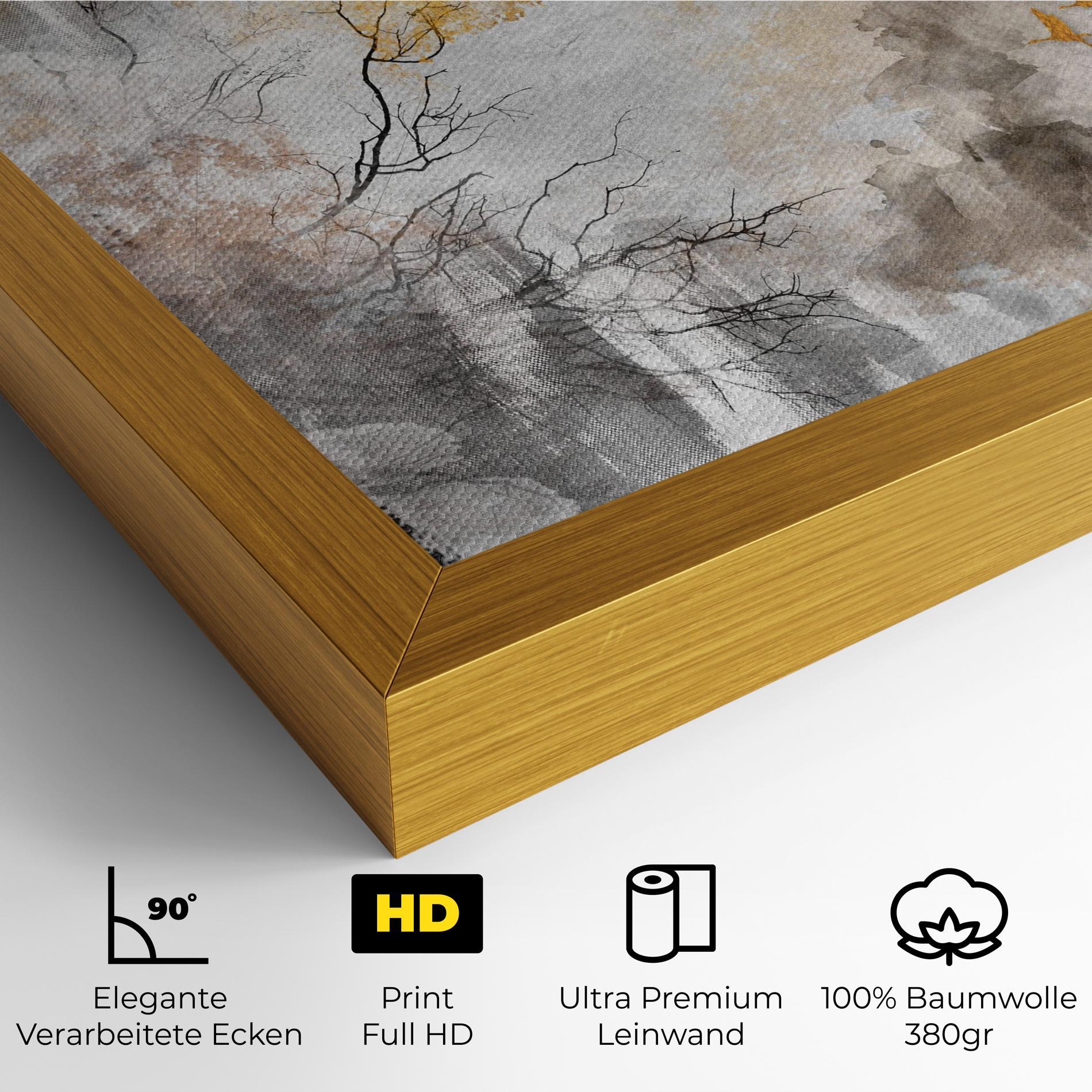 Leinwandbild Gold Birds Flying mockup 4