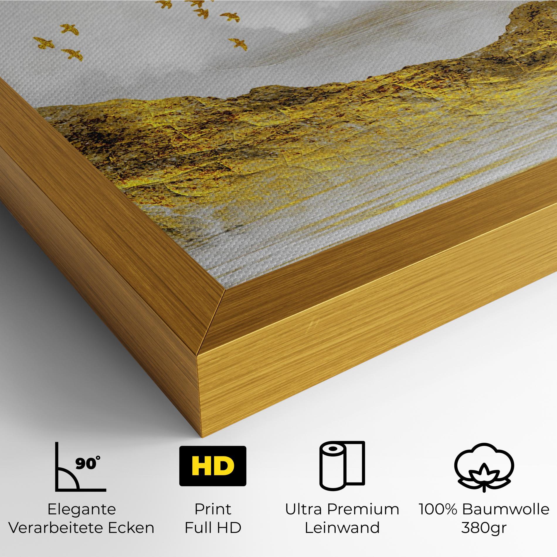 Leinwandbild Gold Mountains Abstract mockup 4
