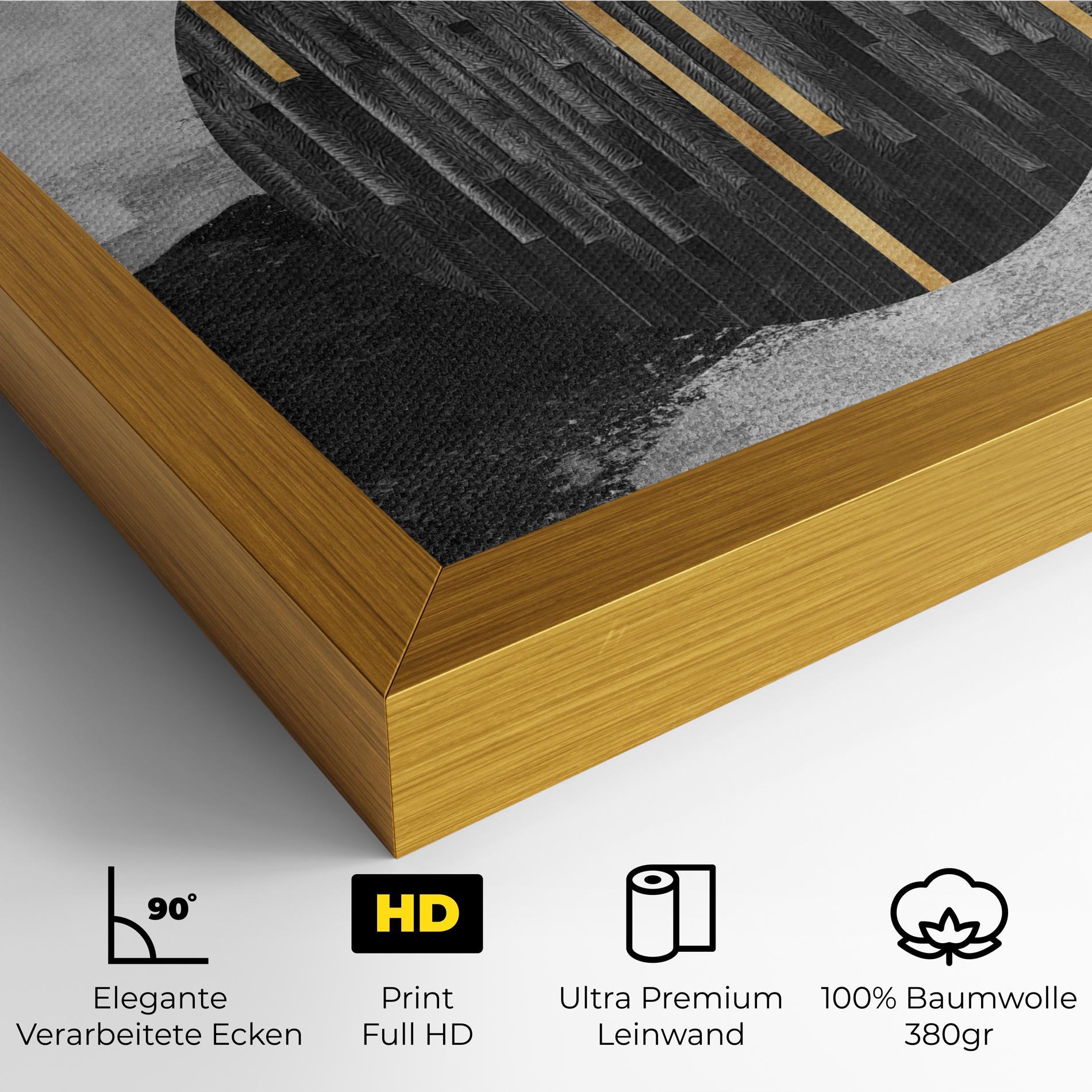 Leinwandbild Modern Circle With Gold mockup 4