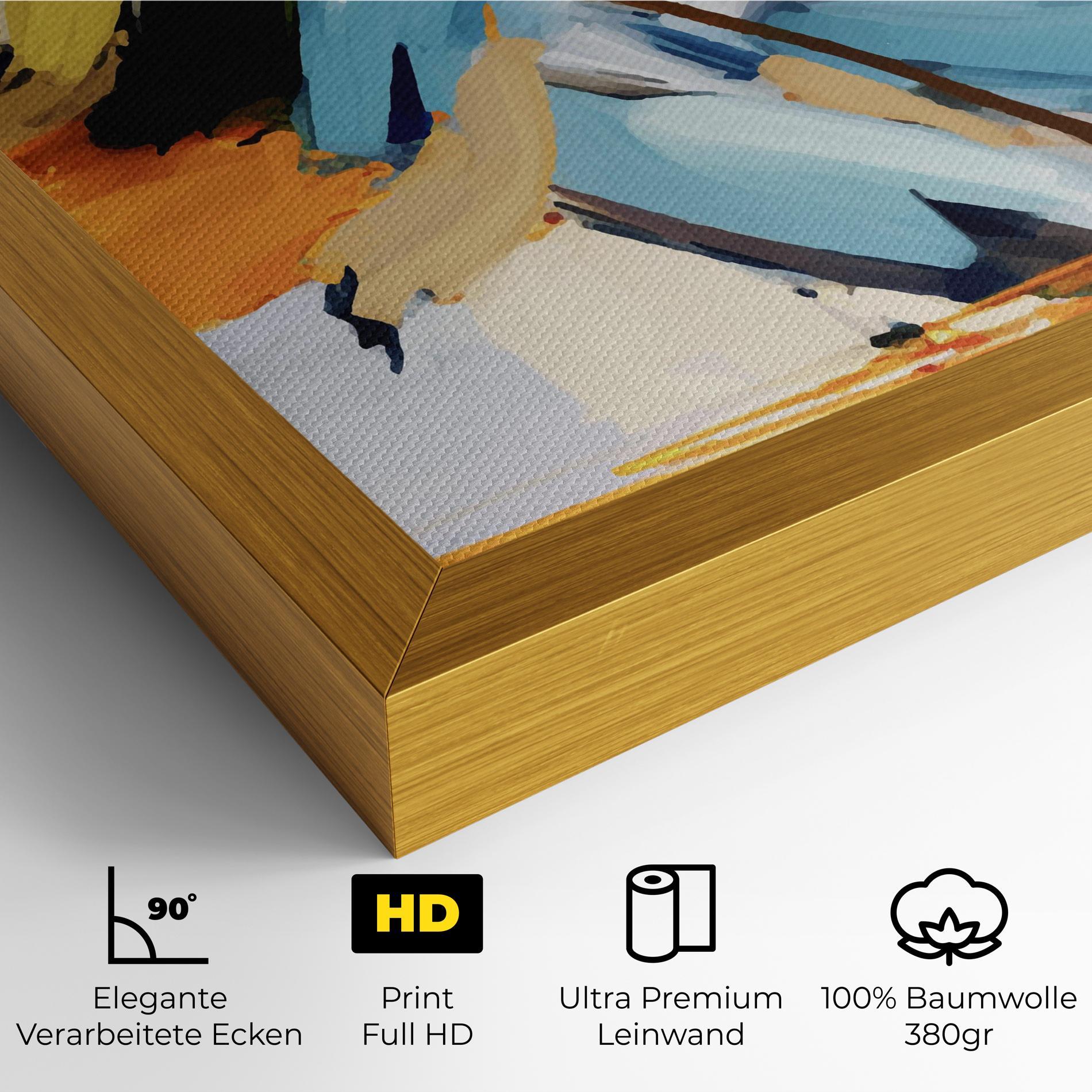 Leinwandbild Orange Blue Art mockup 4